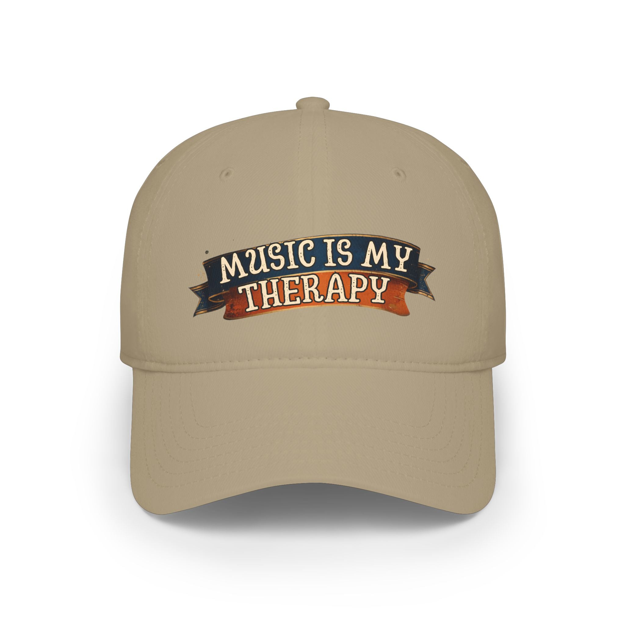 Vintage Music Is My Therapy Hat - Adjustable Baseball Cap for Musicians & Music Lovers