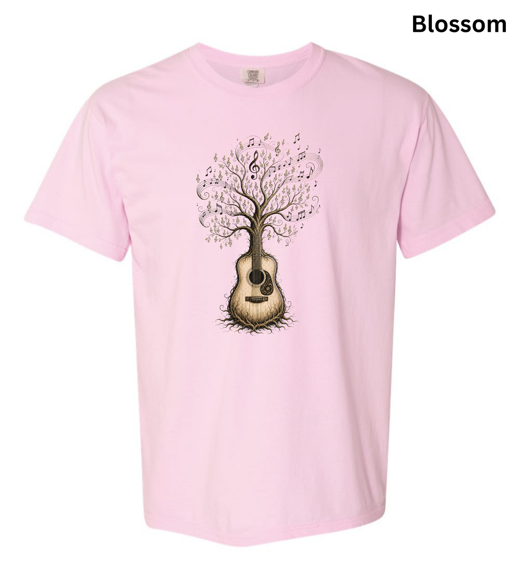 Acoustic Guitar Tree Graphic Tee - Music Lover T Shirt | Guitar Centre Gift
