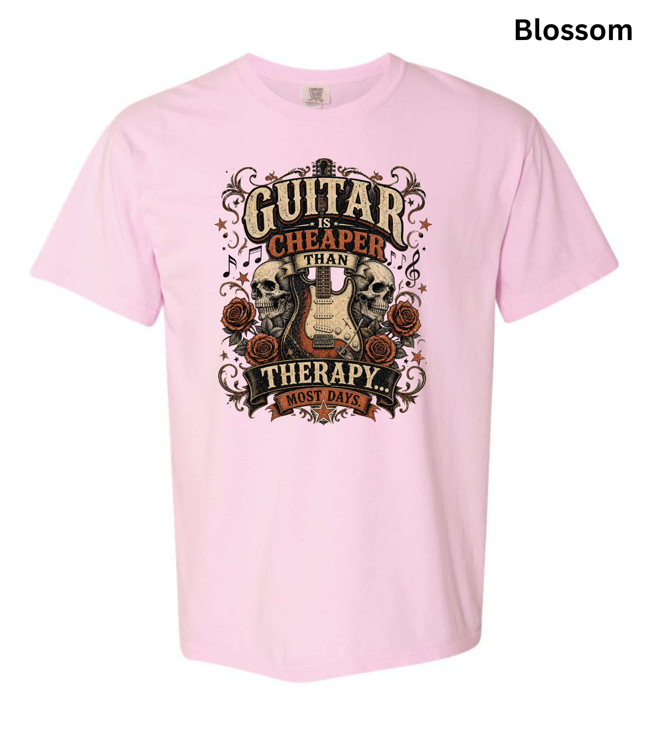 Guitar Is Cheaper Than Therapy Shirt | Funny Guitar Player T-Shirt | Vintage Guitar Tee | Rock Music Shirt | Guitarist Gift | Musician Graphic Tee