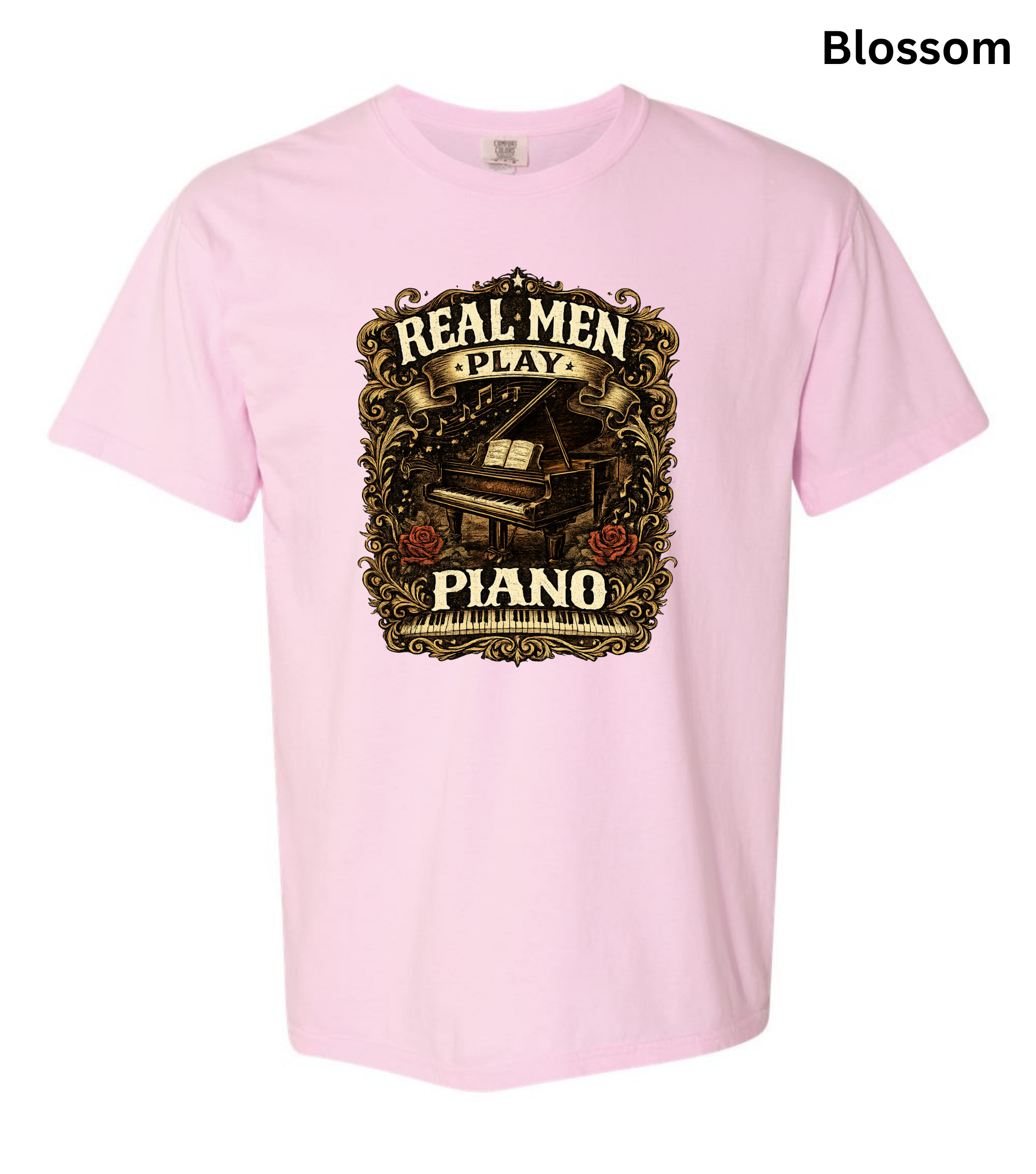 Real Men Play Piano T-Shirt | Funny Pianist Shirt | Vintage Piano Tee | Grand Piano Graphic Shirt | Classical Music Lover Gift | Musician Apparel