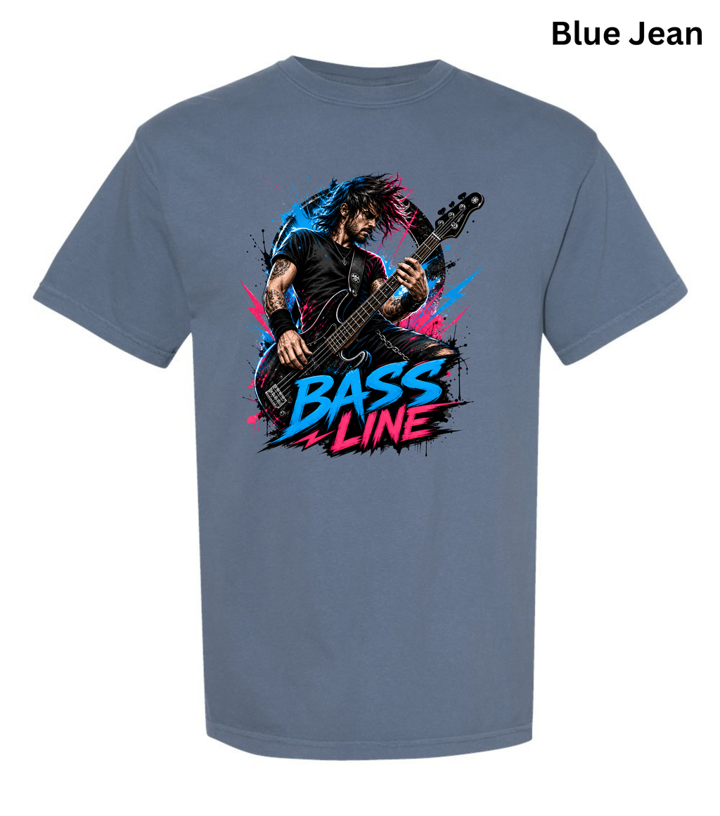 Bass Line T-Shirt | Bass Guitar Player Shirt | Funny Bassist Tee | Rock Musician Graphic T-Shirt | Bass Guitar Gift for Men & Women