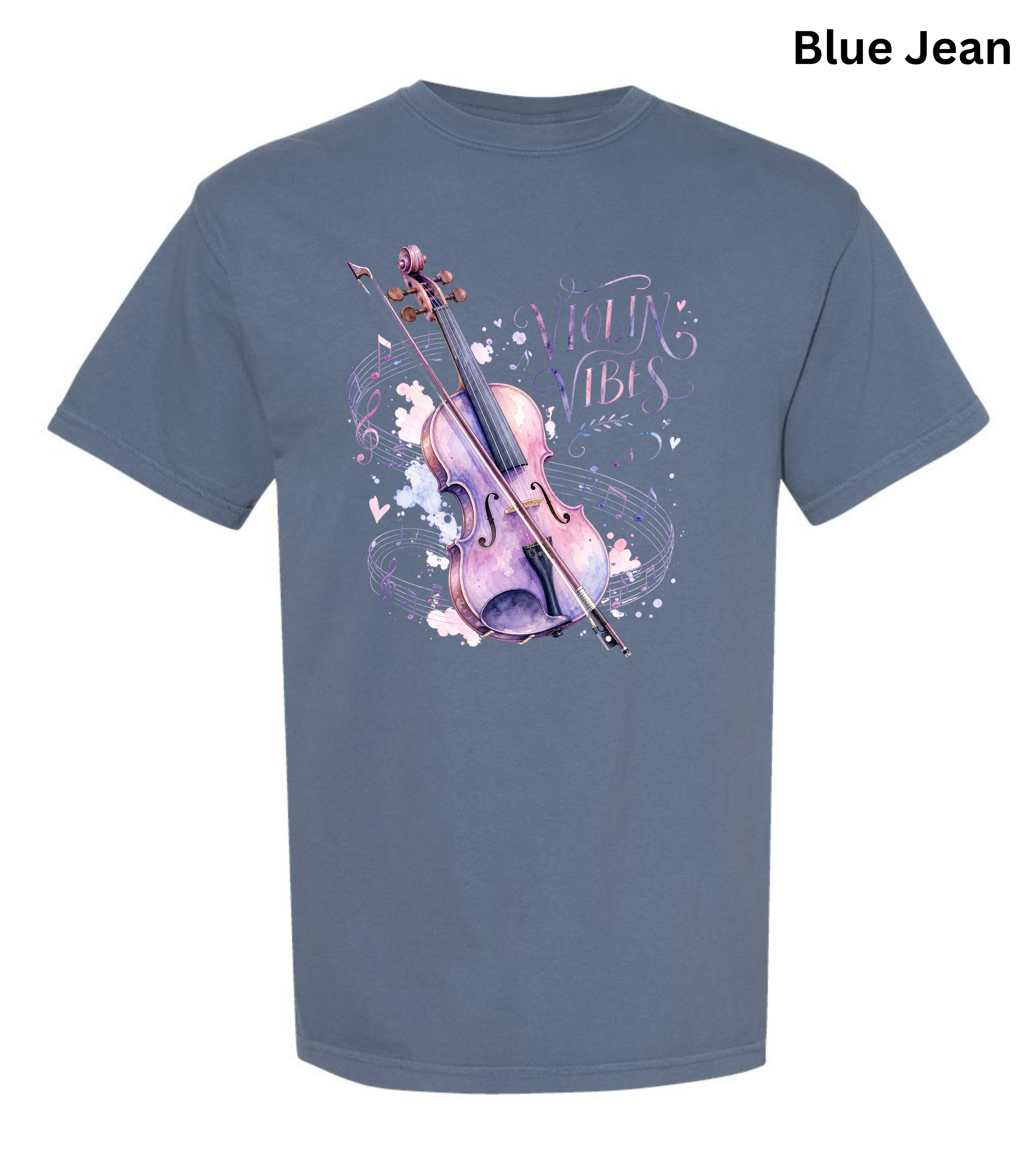 Violin Vibes T-Shirt | Watercolor Violin Graphic Tee for Violinists, Orchestra Musicians & Music Lovers