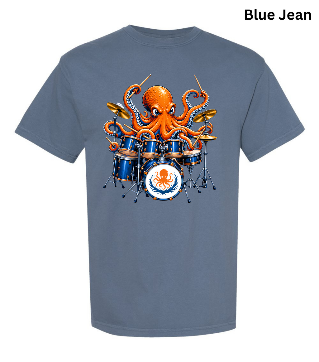Funny Octopus Drummer T-Shirt | Drumming Octopus Graphic Tee | Cute Drum Player Shirt | Music Lover Gift | Drummer Apparel | Marine Animal Shirt