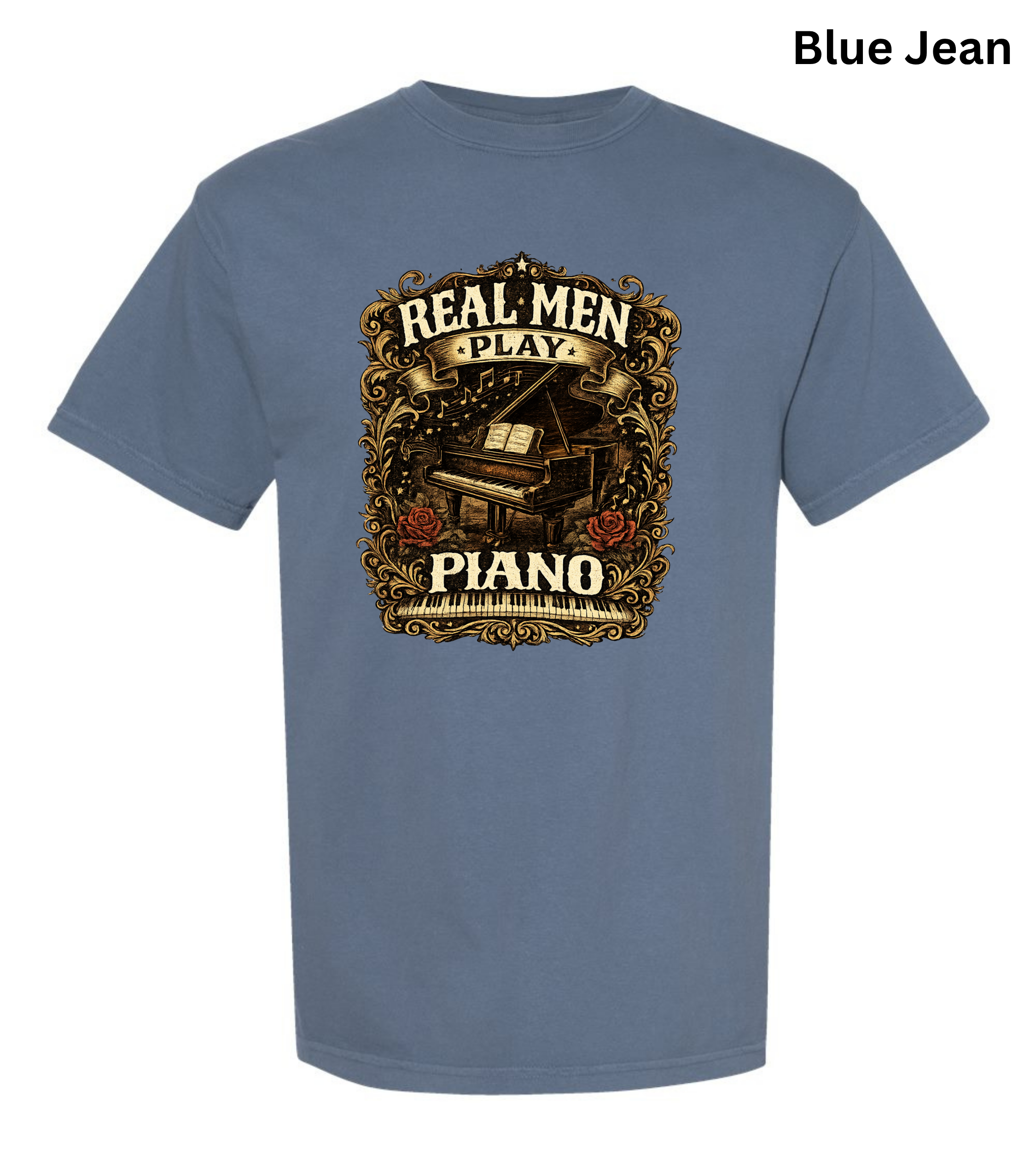 Real Men Play Piano T-Shirt | Funny Pianist Shirt | Vintage Piano Tee | Grand Piano Graphic Shirt | Classical Music Lover Gift | Musician Apparel