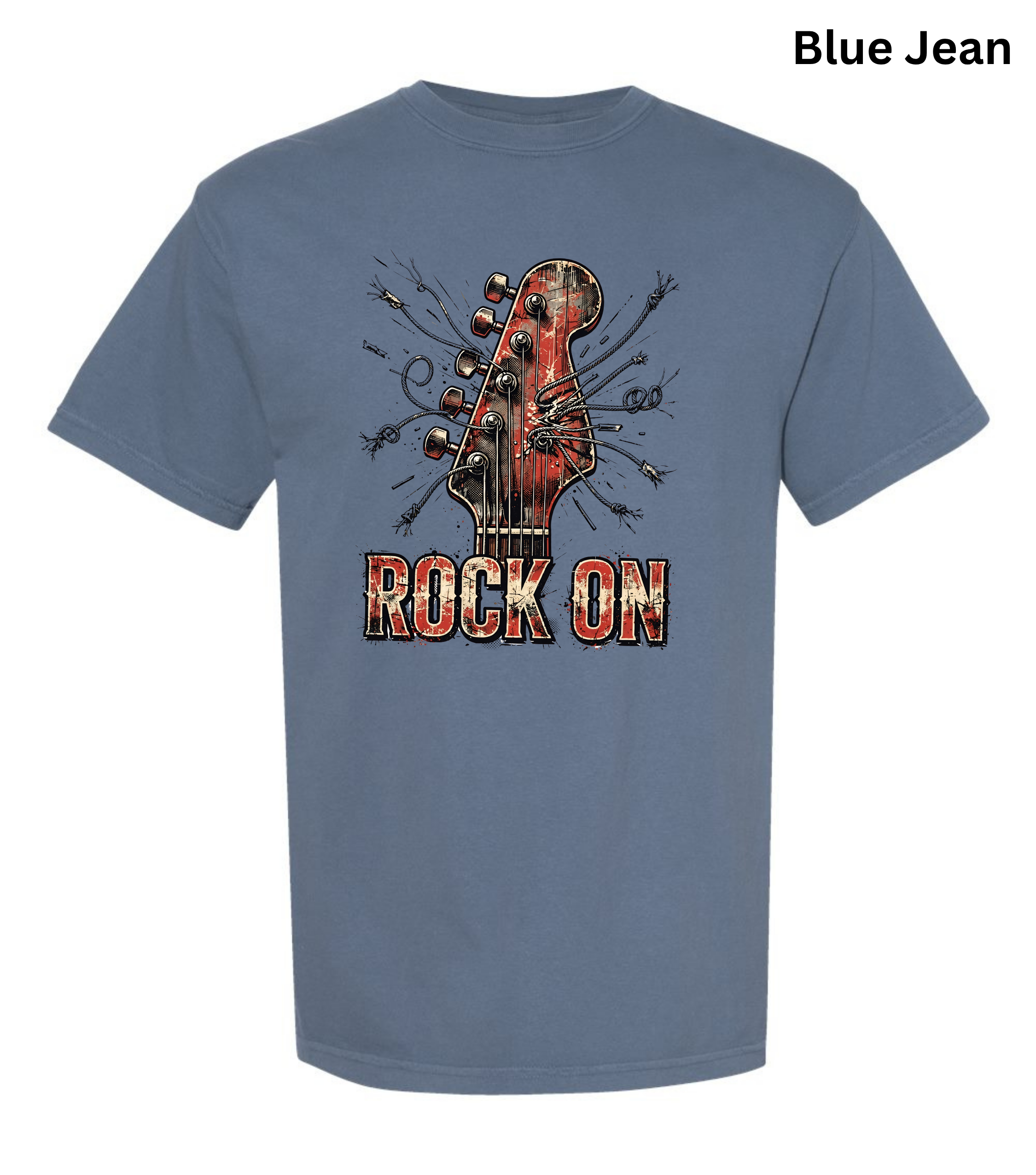 Rock On Guitar T-Shirt | Vintage Rock Music Tee | Guitar Player Shirt | Music Lover Graphic Tee | Rock Band Shirt | Musician Gift for Men & Women