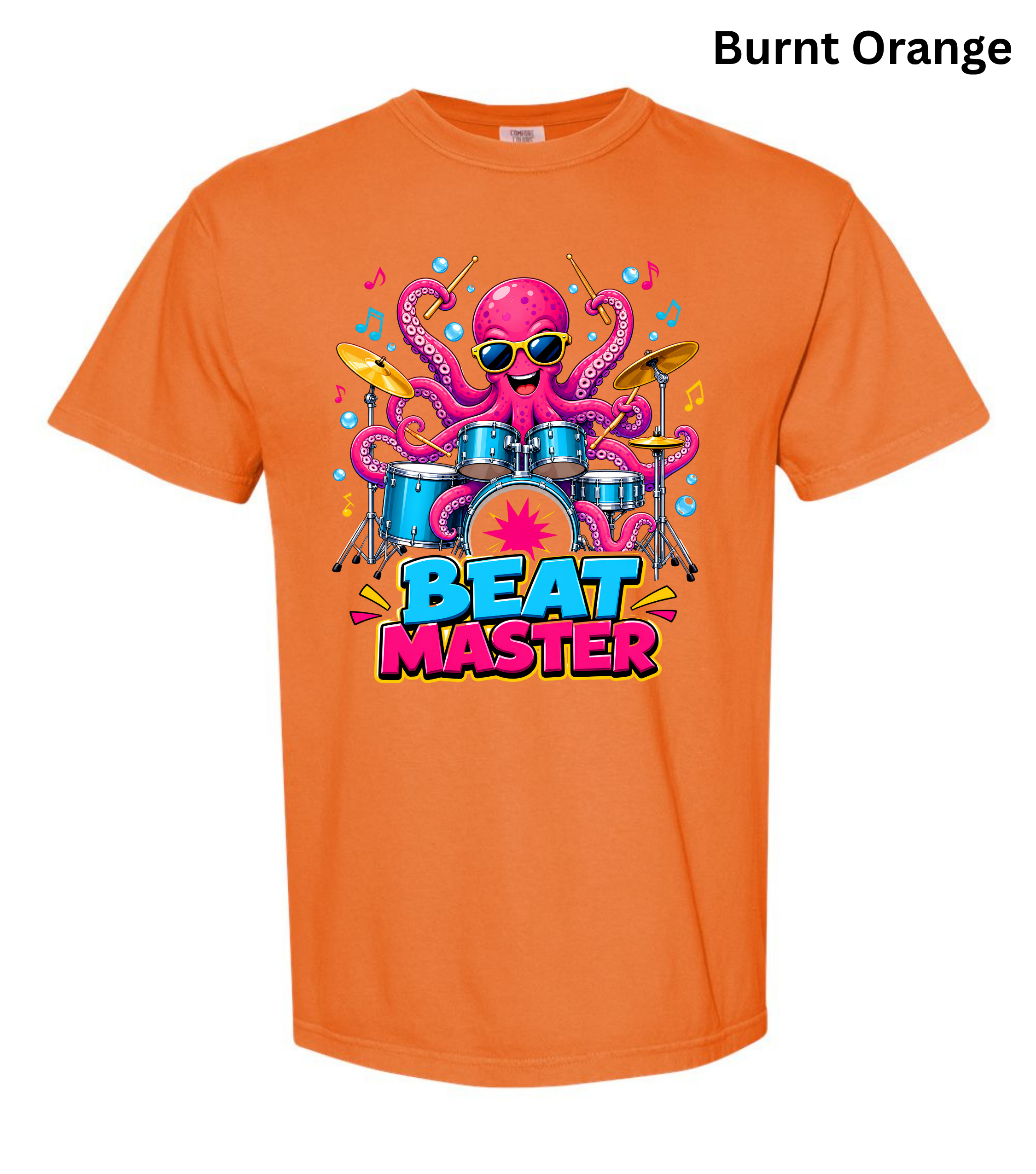Beat Master Drummer Octopus T-Shirt | Funny Drum Player Tee | Drummer Graphic Shirt | Music Lover Gift | Cute Octopus Drum Set Tee | Unisex Music Apparel