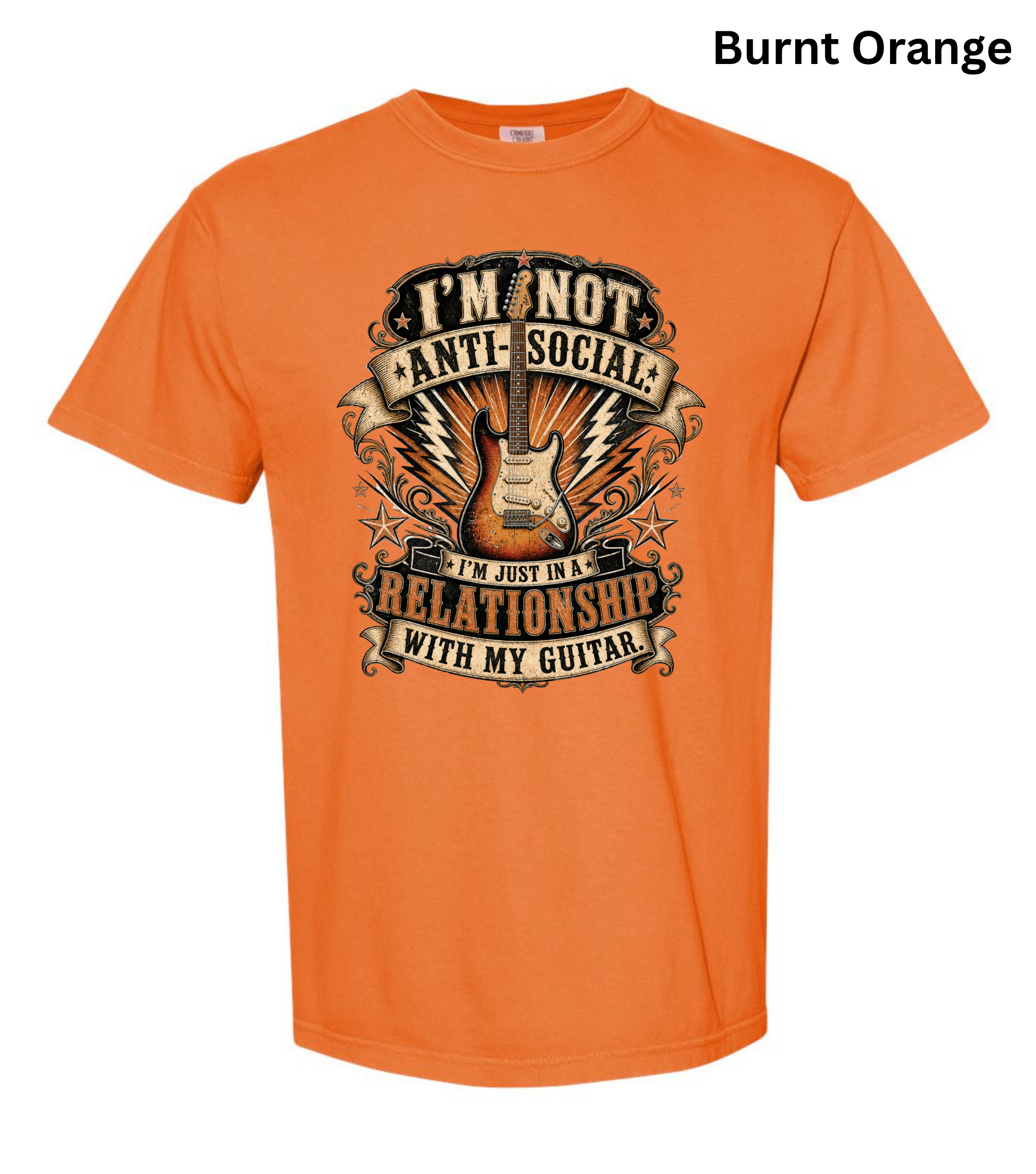 I'm Not Anti Social I'm Just in a Relationship with My Guitar Shirt | Funny Guitar Player T-Shirt | Vintage Musician Tee | Rock Guitar Gift