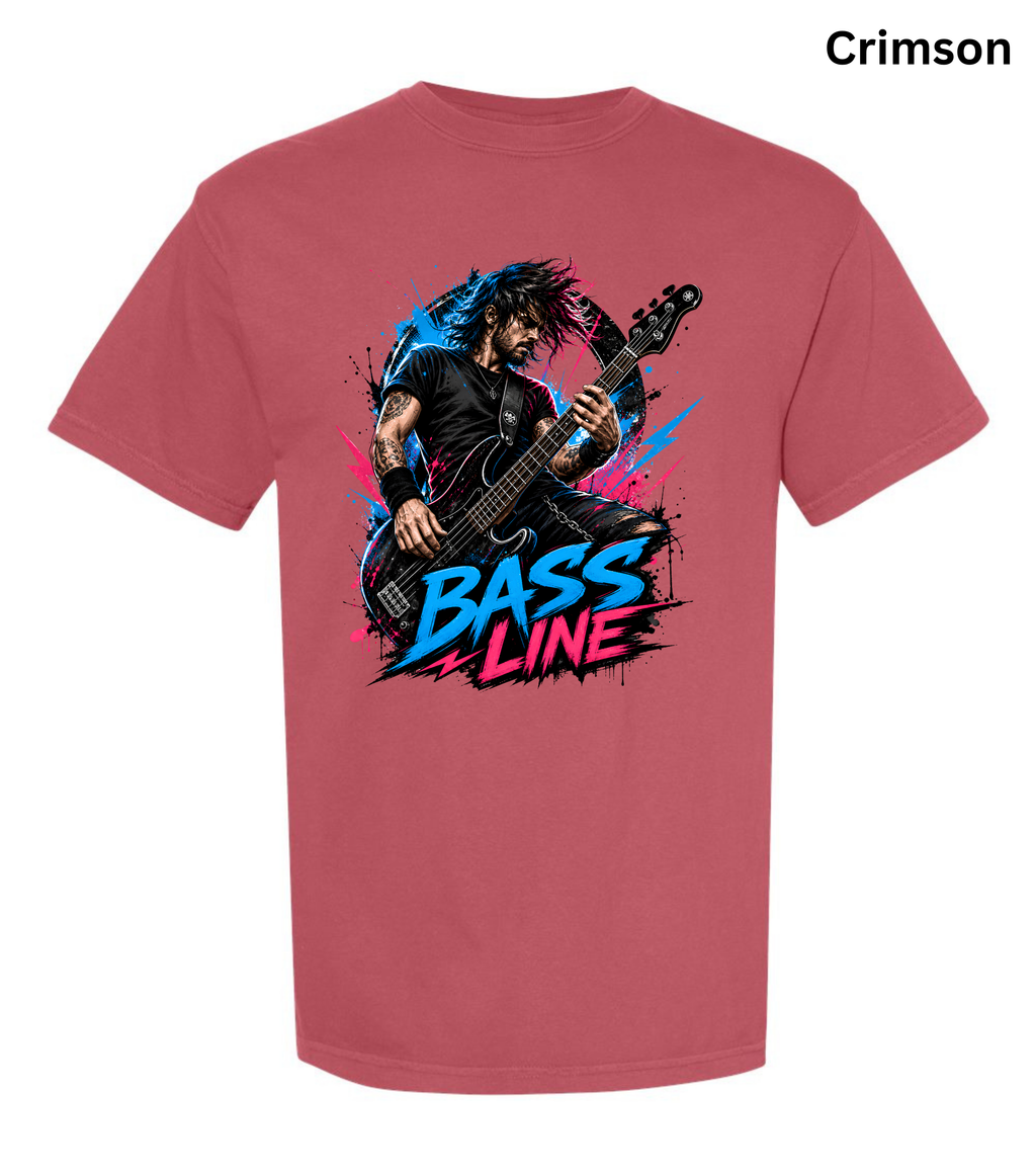 Bass Line T-Shirt | Bass Guitar Player Shirt | Funny Bassist Tee | Rock Musician Graphic T-Shirt | Bass Guitar Gift for Men & Women