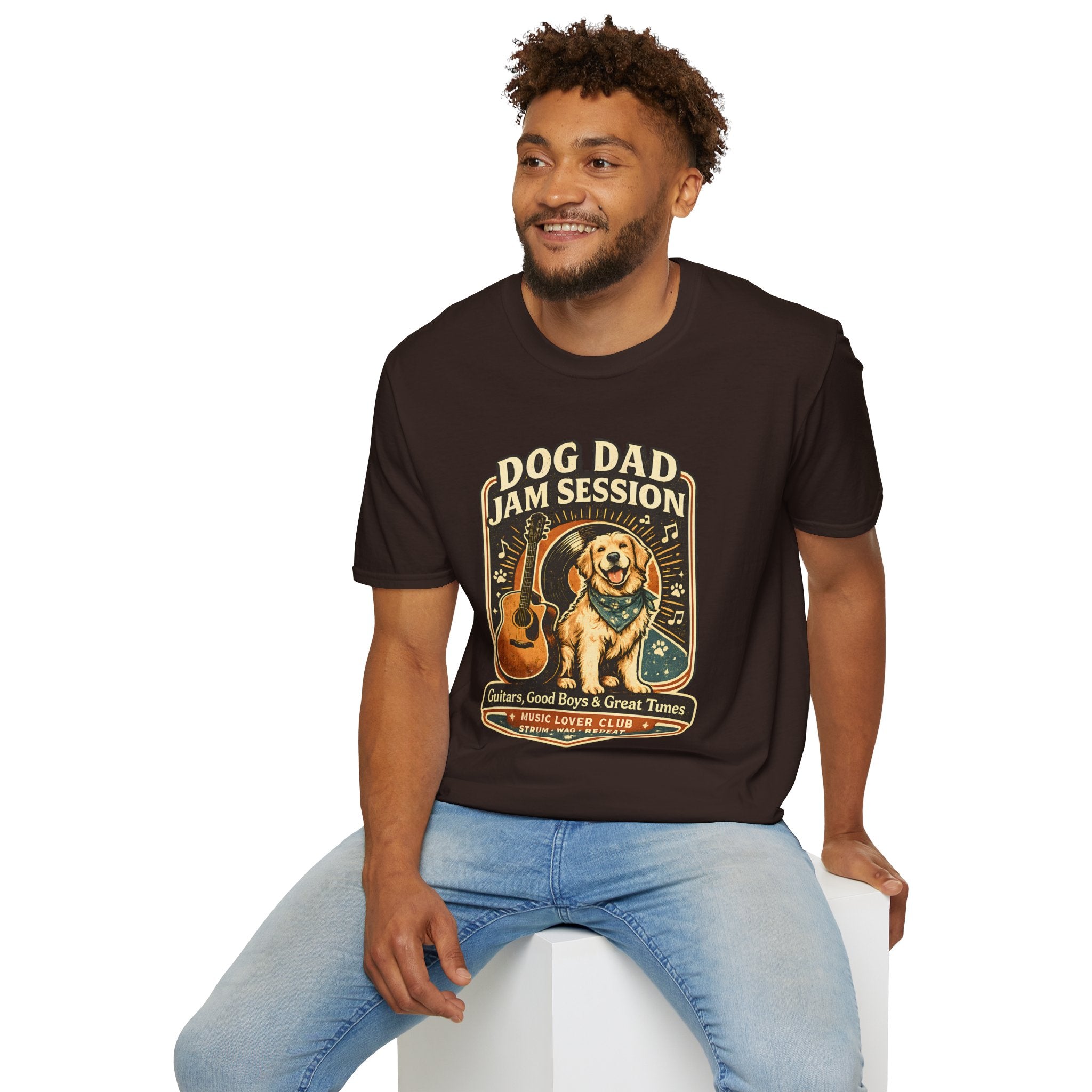 Man wearing a black t-shirt with 'Plant Besties Forever' design on a white background