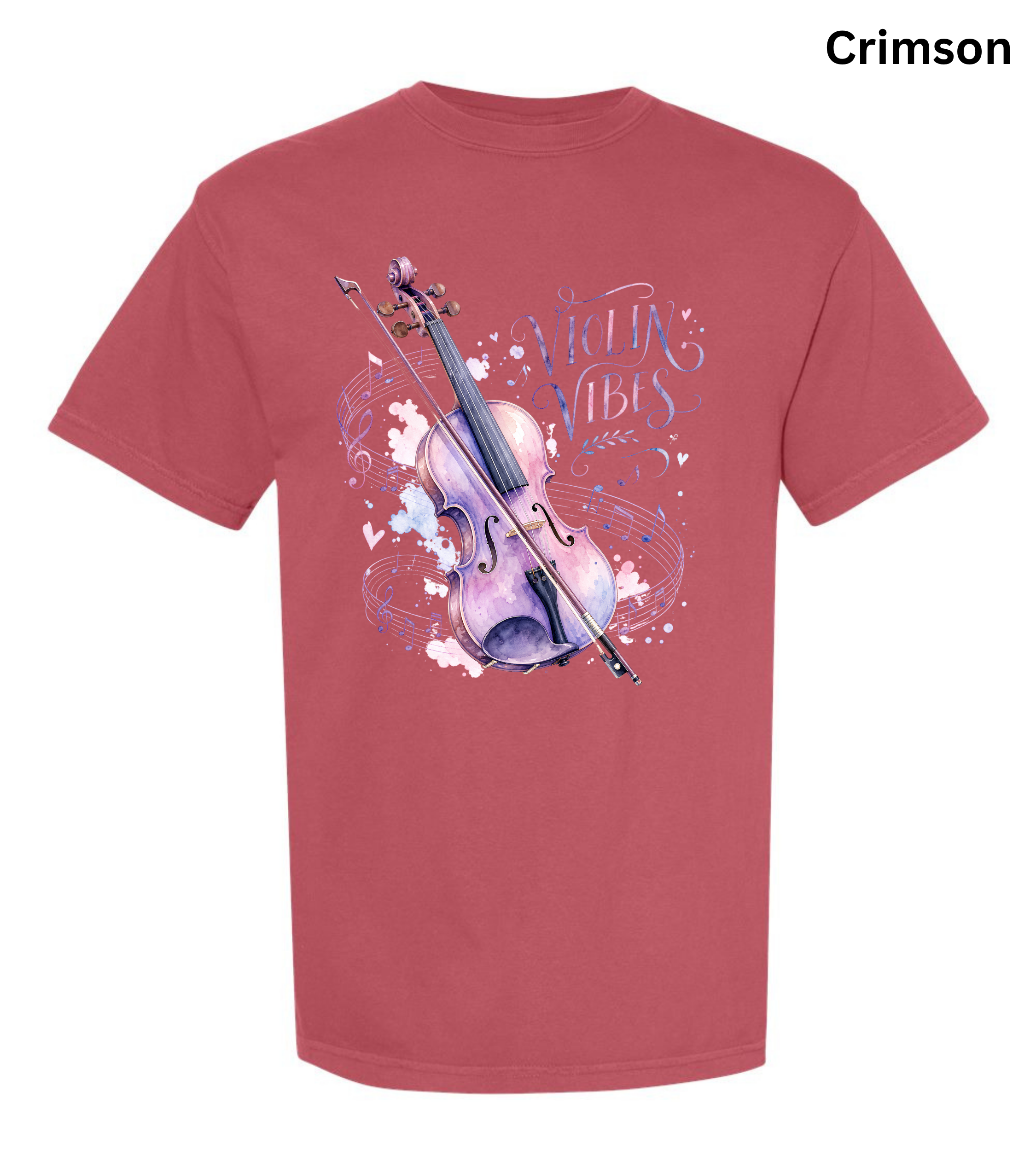 Violin Vibes T-Shirt | Watercolor Violin Graphic Tee for Violinists, Orchestra Musicians & Music Lovers