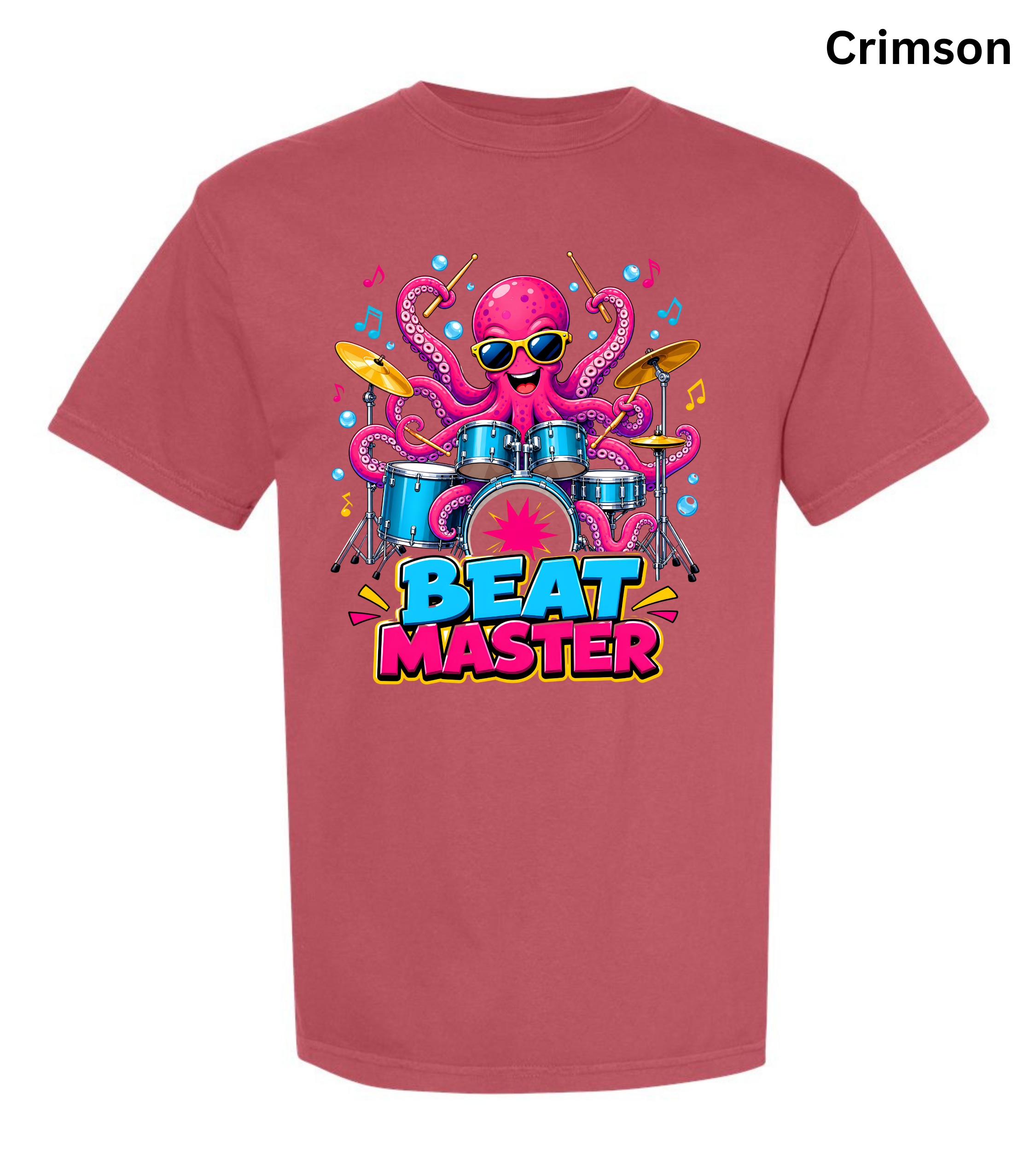 Beat Master Drummer Octopus T-Shirt | Funny Drum Player Tee | Drummer Graphic Shirt | Music Lover Gift | Cute Octopus Drum Set Tee | Unisex Music Apparel