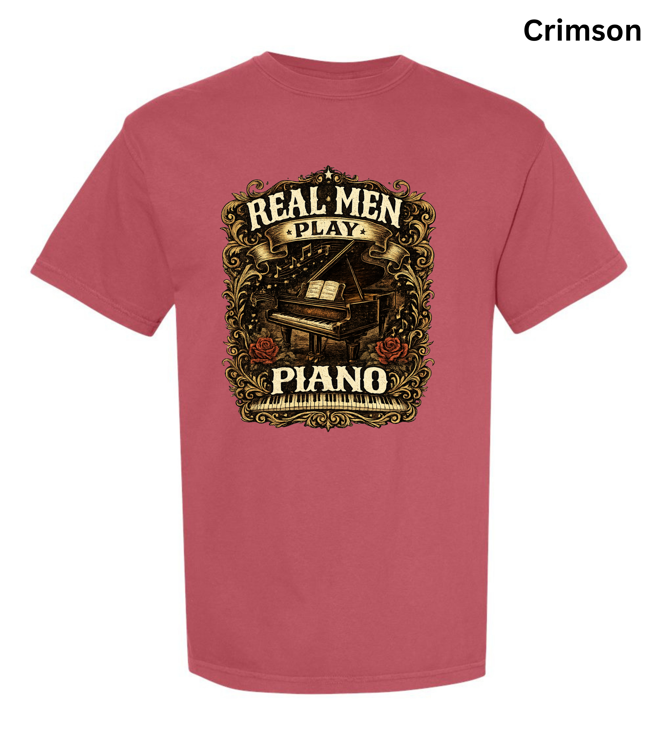 Real Men Play Piano T-Shirt | Funny Pianist Shirt | Vintage Piano Tee | Grand Piano Graphic Shirt | Classical Music Lover Gift | Musician Apparel