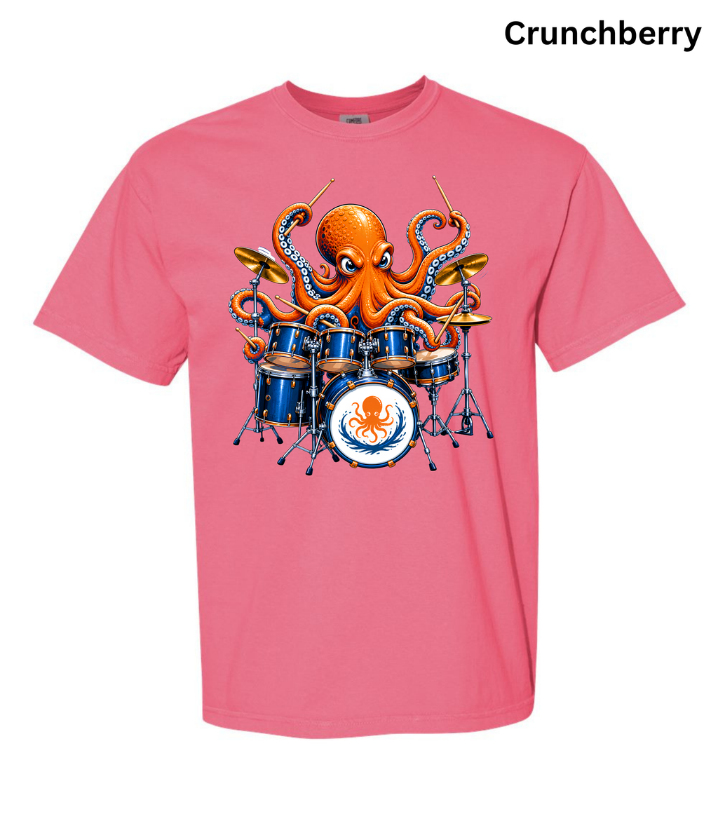 Funny Octopus Drummer T-Shirt | Drumming Octopus Graphic Tee | Cute Drum Player Shirt | Music Lover Gift | Drummer Apparel | Marine Animal Shirt
