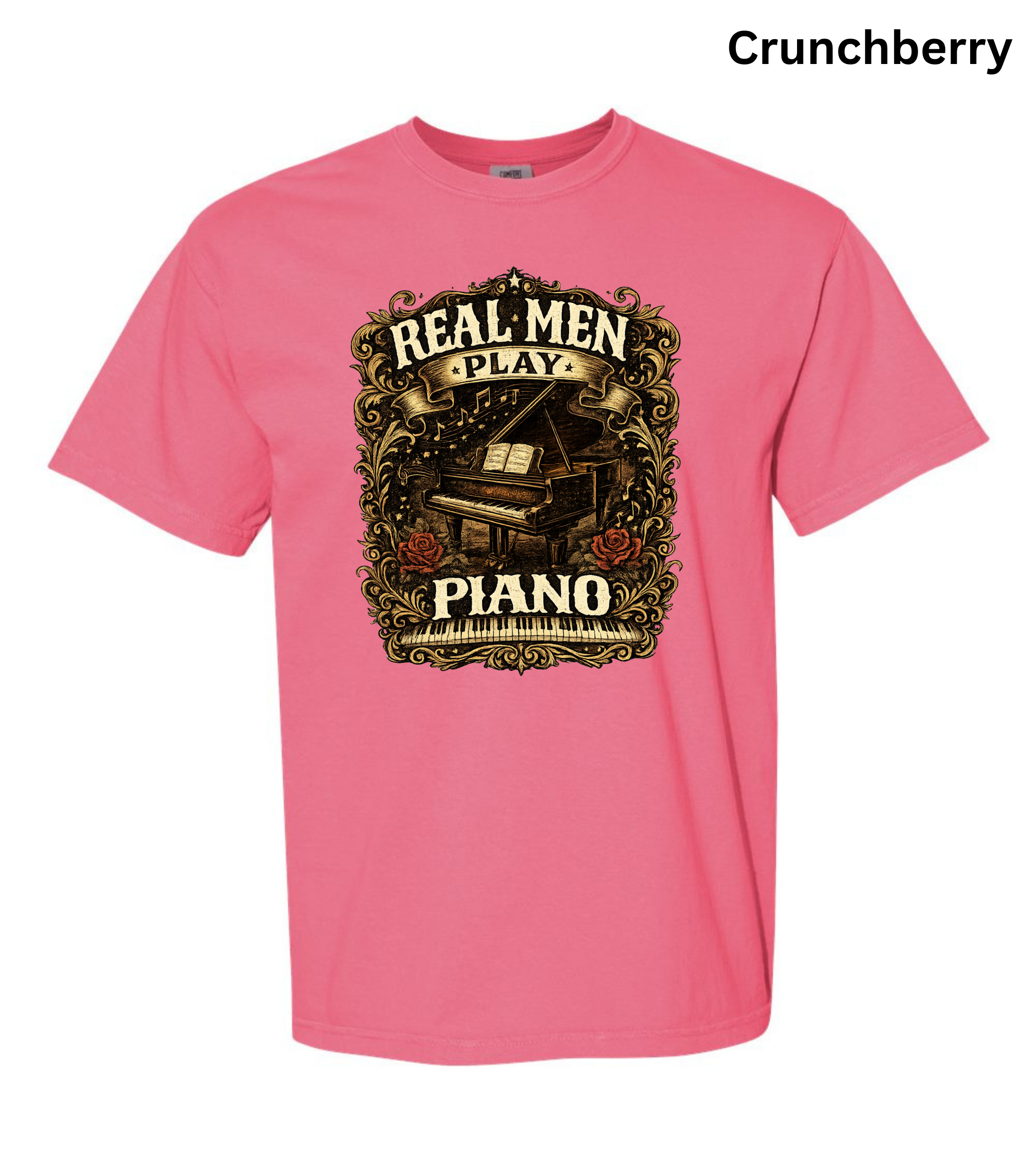 Real Men Play Piano T-Shirt | Funny Pianist Shirt | Vintage Piano Tee | Grand Piano Graphic Shirt | Classical Music Lover Gift | Musician Apparel