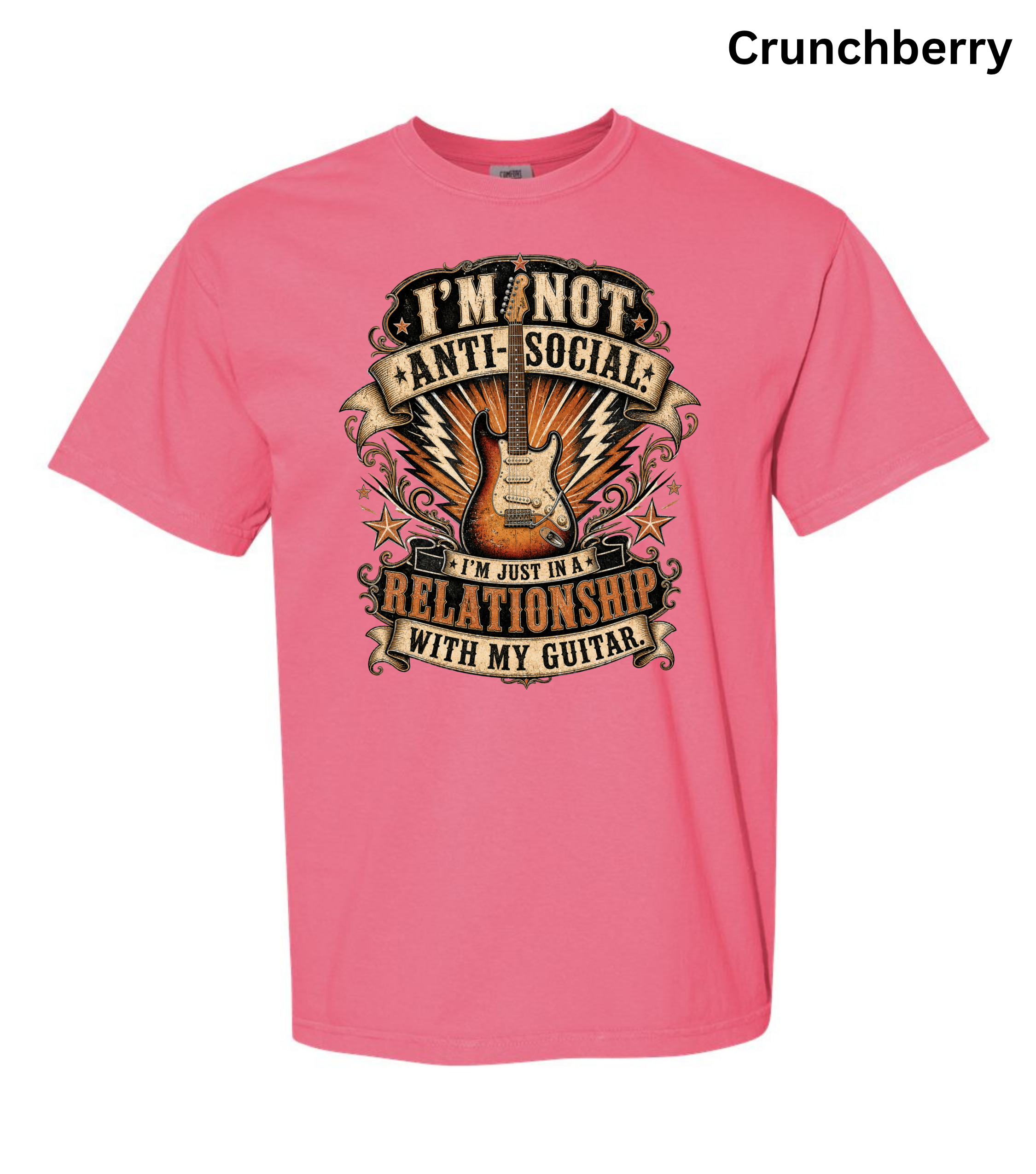 I'm Not Anti Social I'm Just in a Relationship with My Guitar Shirt | Funny Guitar Player T-Shirt | Vintage Musician Tee | Rock Guitar Gift