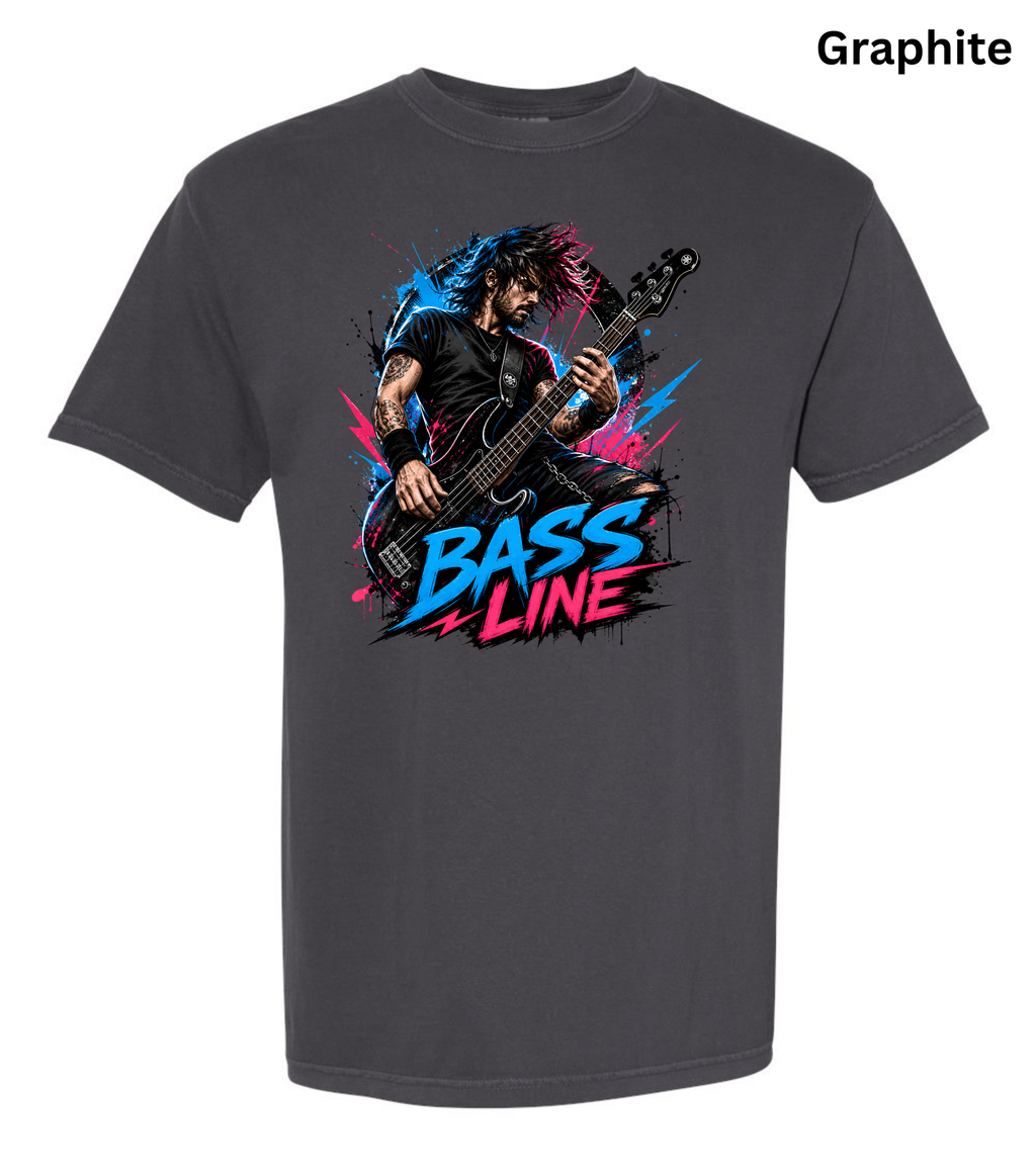 Bass Line T-Shirt | Bass Guitar Player Shirt | Funny Bassist Tee | Rock Musician Graphic T-Shirt | Bass Guitar Gift for Men & Women