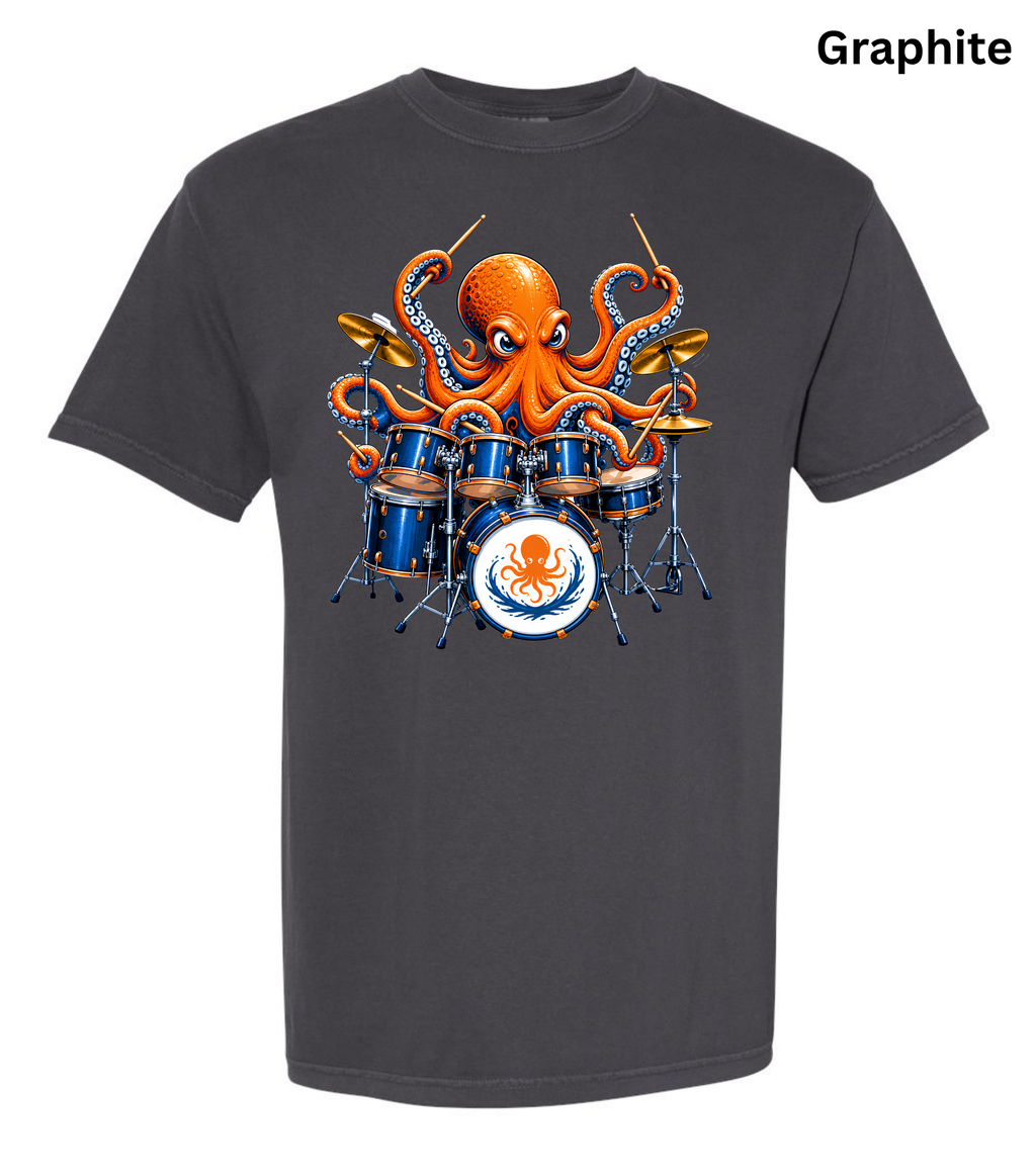 Funny Octopus Drummer T-Shirt | Drumming Octopus Graphic Tee | Cute Drum Player Shirt | Music Lover Gift | Drummer Apparel | Marine Animal Shirt