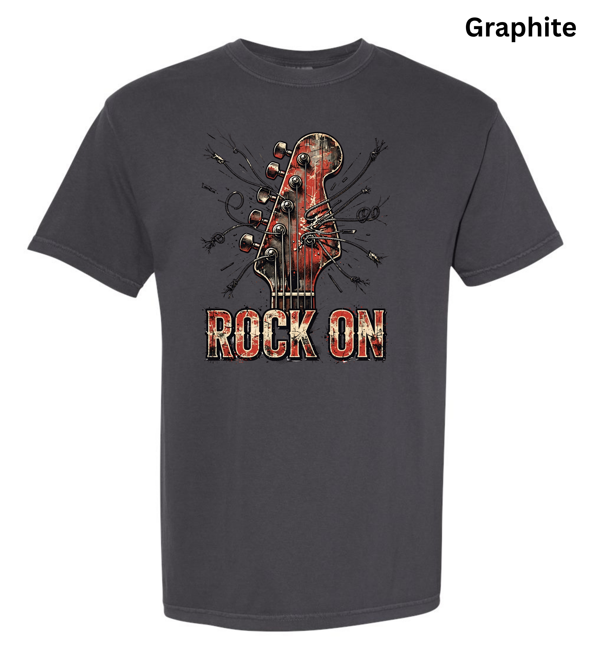 Rock On Guitar T-Shirt | Vintage Rock Music Tee | Guitar Player Shirt | Music Lover Graphic Tee | Rock Band Shirt | Musician Gift for Men & Women