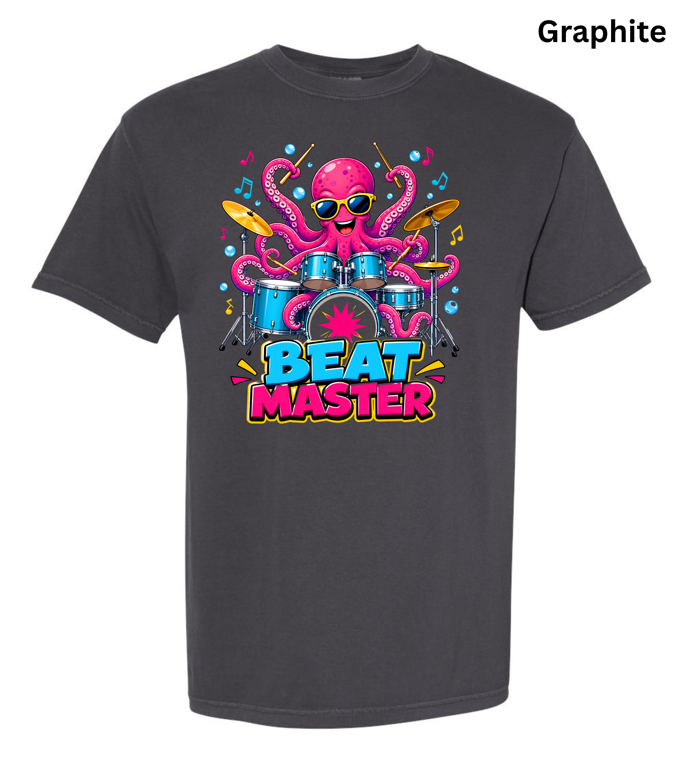 Beat Master Drummer Octopus T-Shirt | Funny Drum Player Tee | Drummer Graphic Shirt | Music Lover Gift | Cute Octopus Drum Set Tee | Unisex Music Apparel