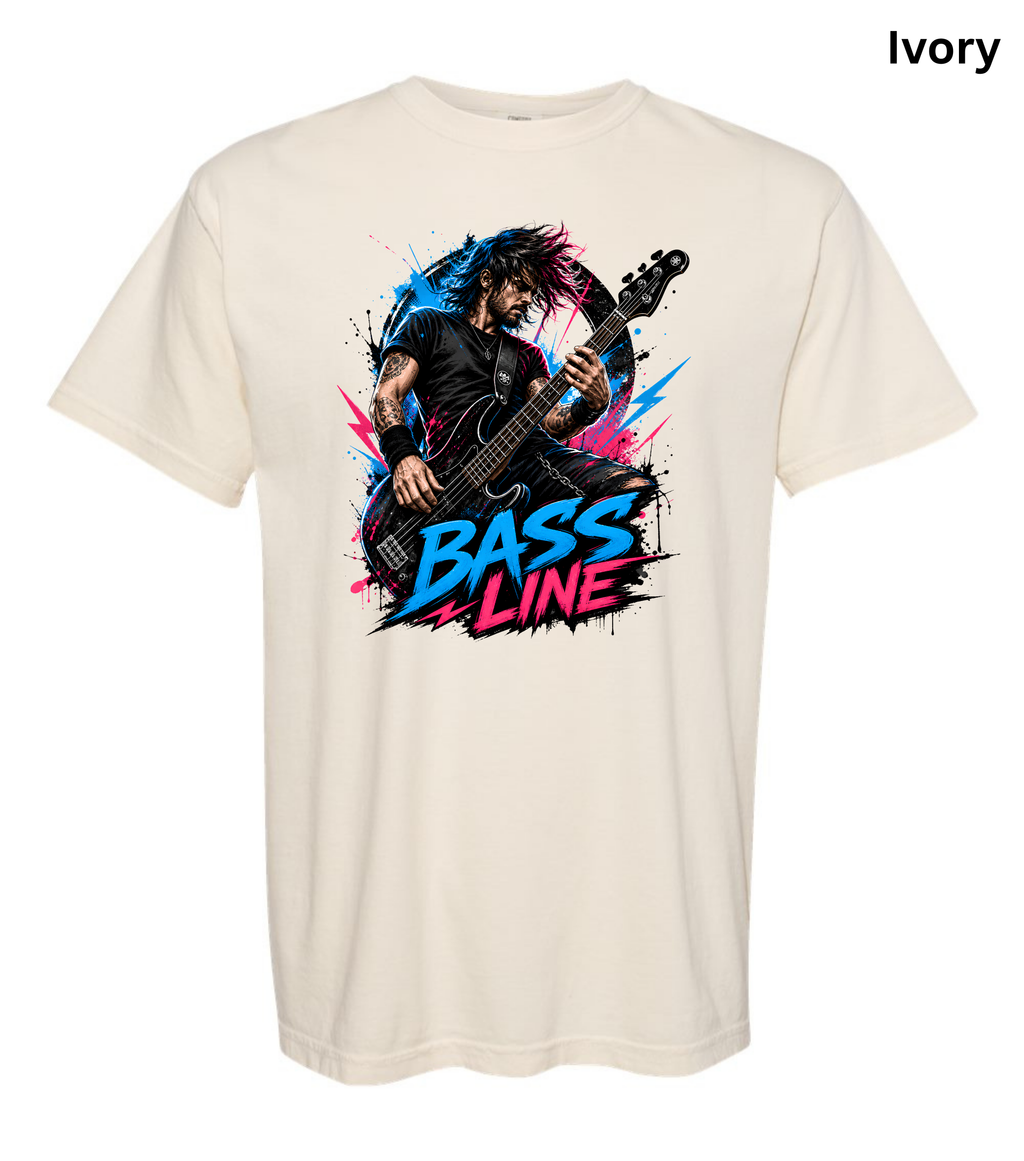 Bass Line T-Shirt | Bass Guitar Player Shirt | Funny Bassist Tee | Rock Musician Graphic T-Shirt | Bass Guitar Gift for Men & Women