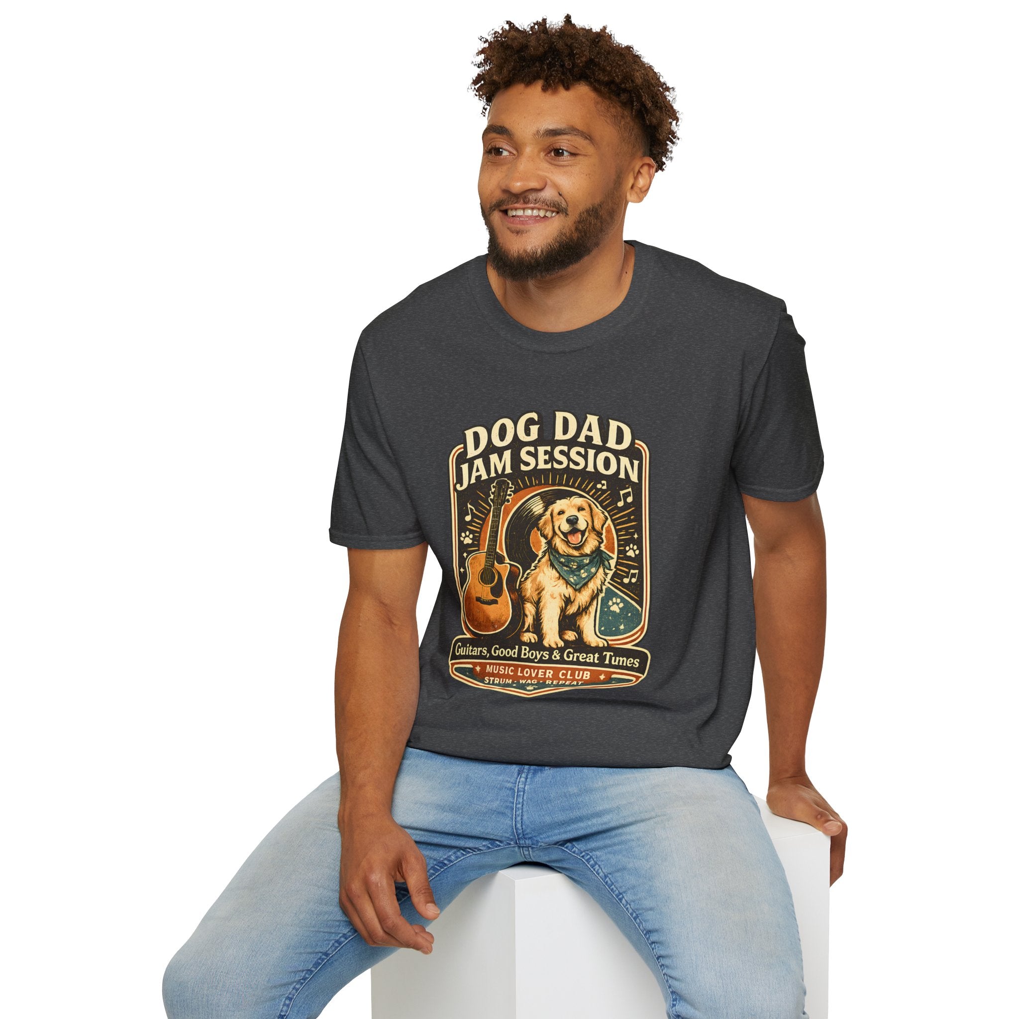Man wearing a t-shirt celebrating America's 250th birthday with patriotic graphics.