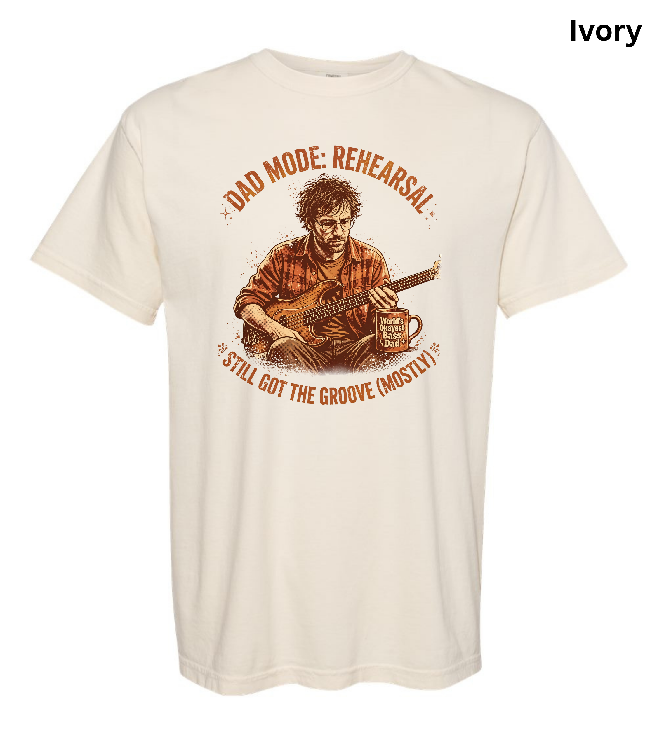 Dad Mode Rehearsal Bass Dad T-Shirt | Funny Bass Guitar Player Shirt | Musician Dad Gift | Father's Day Graphic Tee