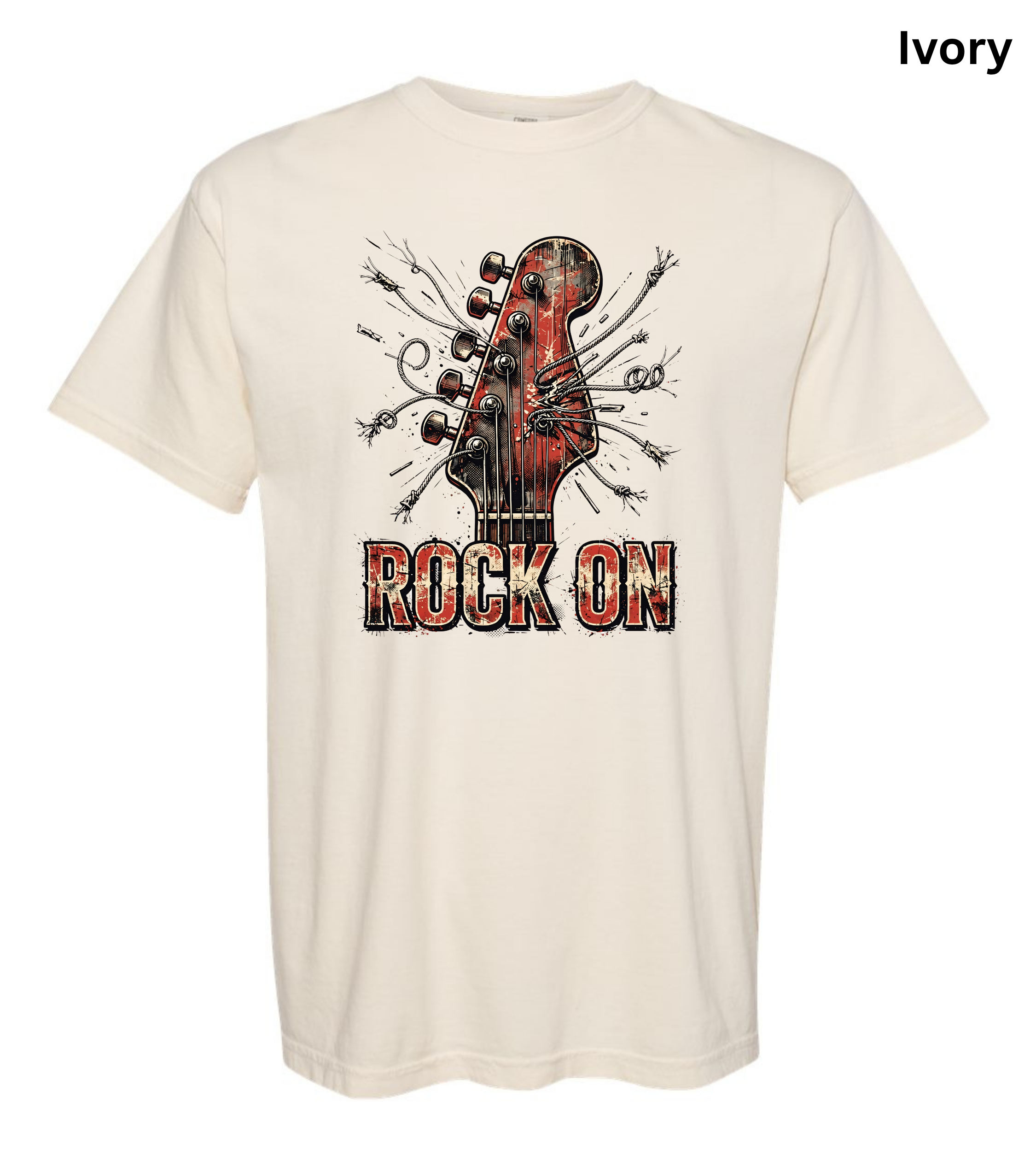 Rock On Guitar T-Shirt | Vintage Rock Music Tee | Guitar Player Shirt | Music Lover Graphic Tee | Rock Band Shirt | Musician Gift for Men & Women