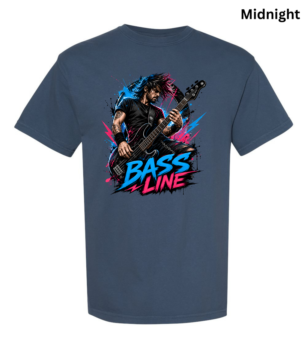 Bass Line T-Shirt | Bass Guitar Player Shirt | Funny Bassist Tee | Rock Musician Graphic T-Shirt | Bass Guitar Gift for Men & Women