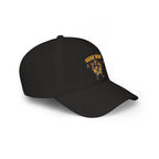 Black cap with 'ADOPT DOBERMANS' text on a white background