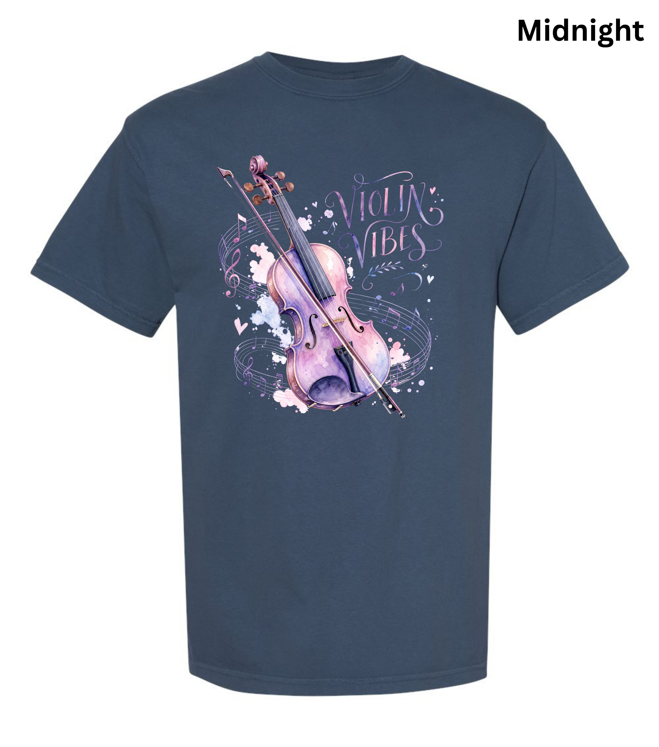 Violin Vibes T-Shirt | Watercolor Violin Graphic Tee for Violinists, Orchestra Musicians & Music Lovers