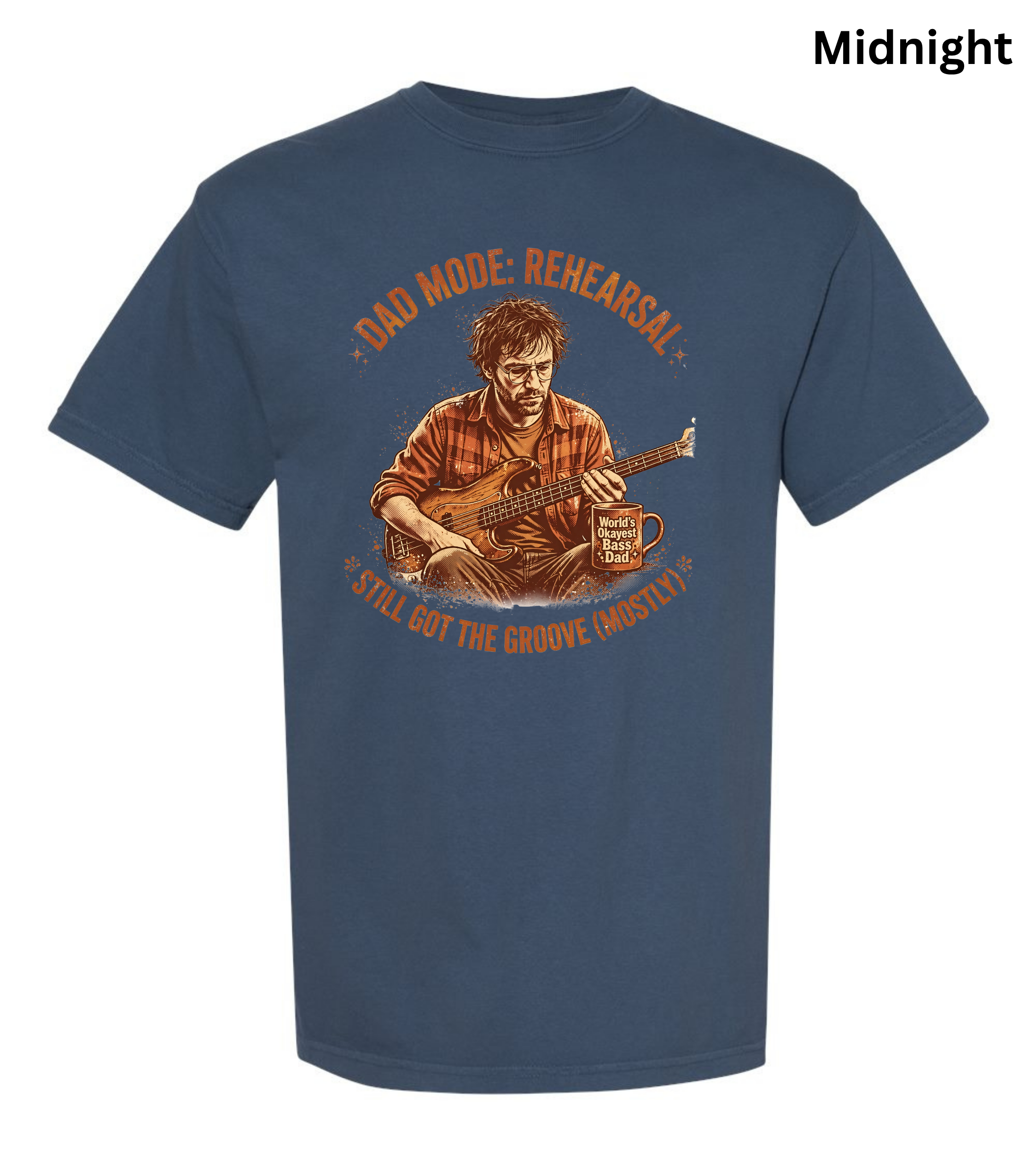 Dad Mode Rehearsal Bass Dad T-Shirt | Funny Bass Guitar Player Shirt | Musician Dad Gift | Father's Day Graphic Tee