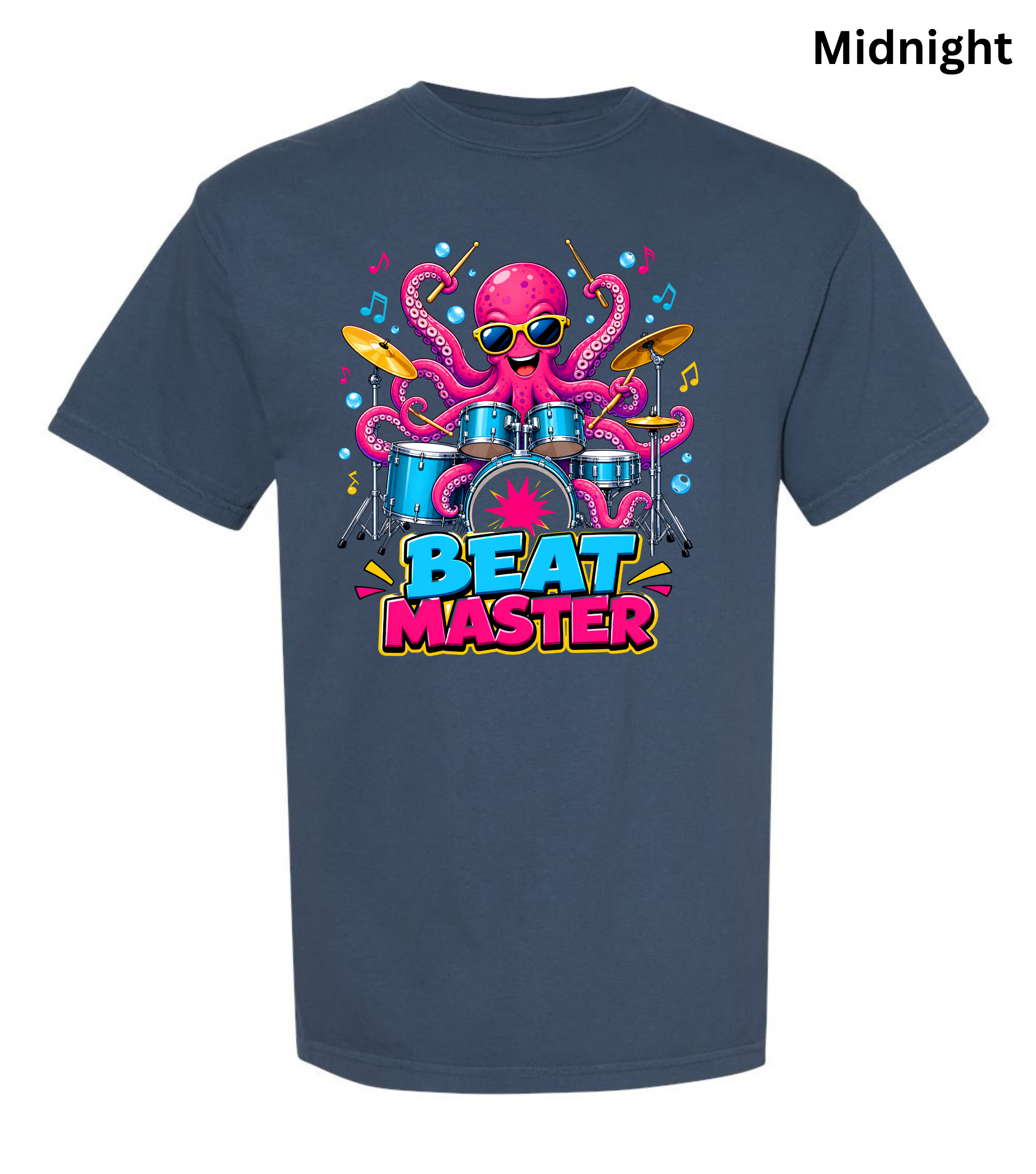 Beat Master Drummer Octopus T-Shirt | Funny Drum Player Tee | Drummer Graphic Shirt | Music Lover Gift | Cute Octopus Drum Set Tee | Unisex Music Apparel