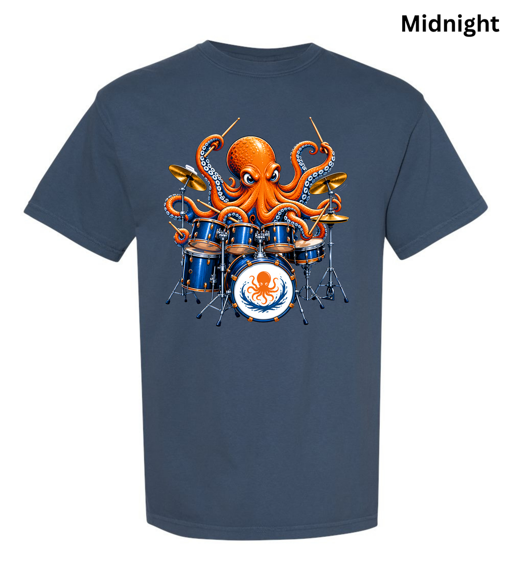 Funny Octopus Drummer T-Shirt | Drumming Octopus Graphic Tee | Cute Drum Player Shirt | Music Lover Gift | Drummer Apparel | Marine Animal Shirt