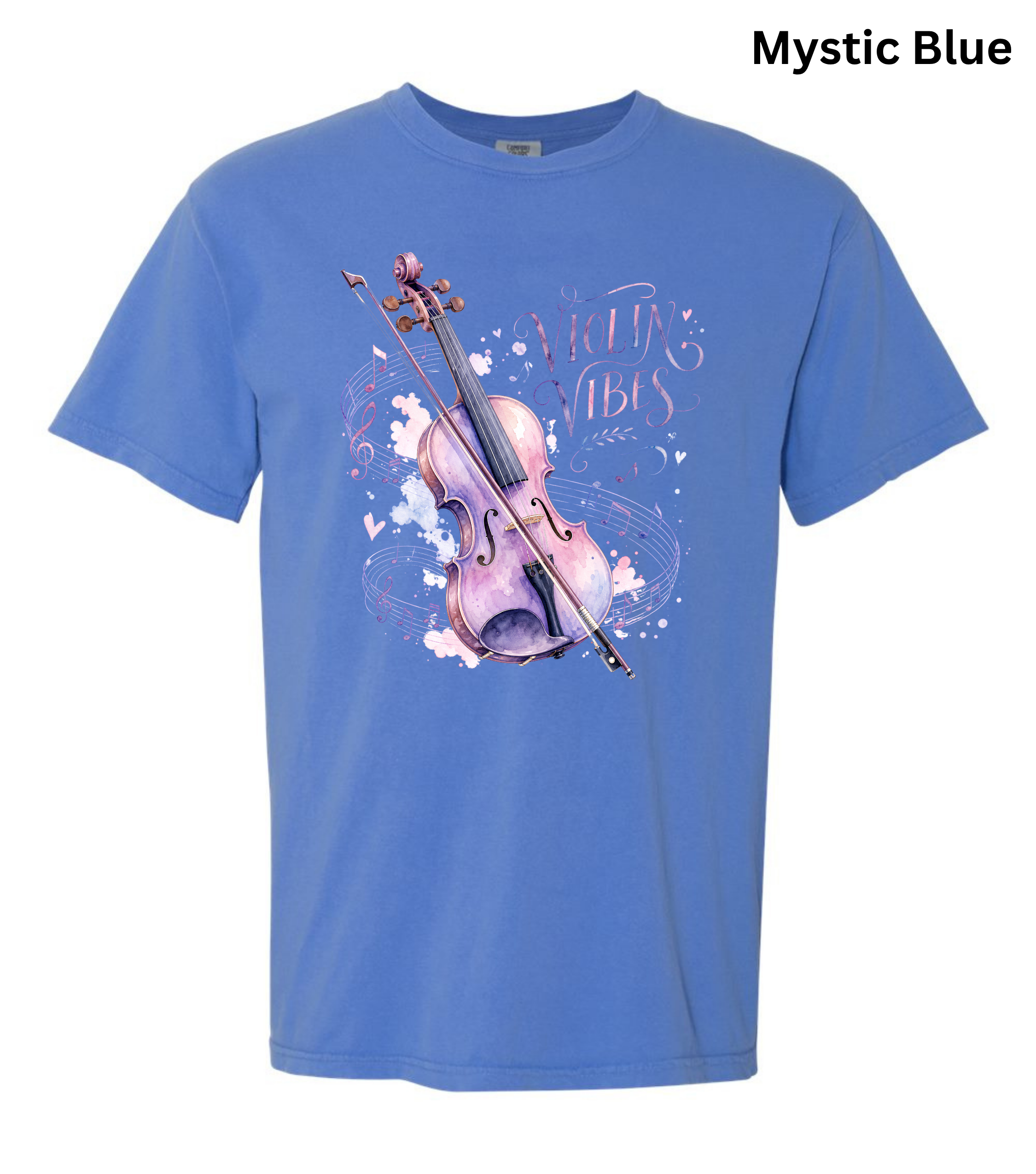 Violin Vibes T-Shirt | Watercolor Violin Graphic Tee for Violinists, Orchestra Musicians & Music Lovers