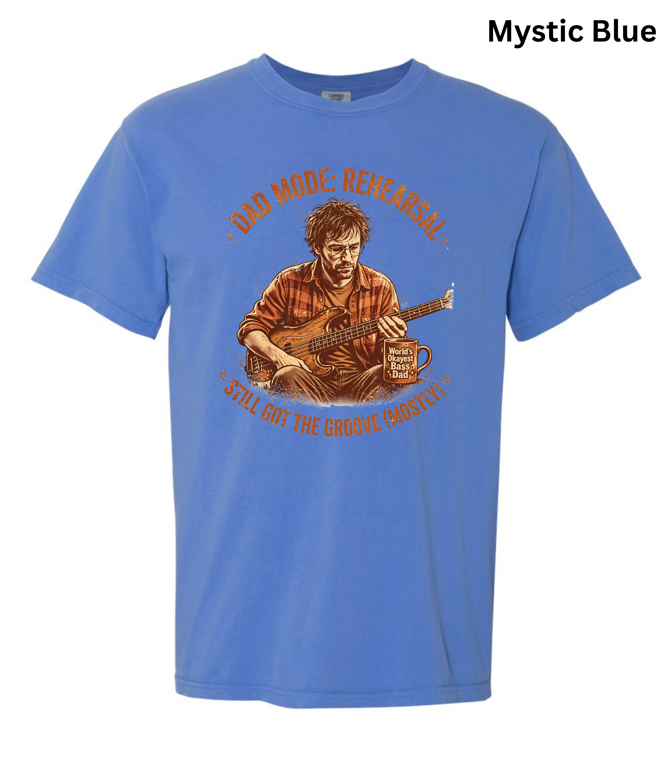 Dad Mode Rehearsal Bass Dad T-Shirt | Funny Bass Guitar Player Shirt | Musician Dad Gift | Father's Day Graphic Tee