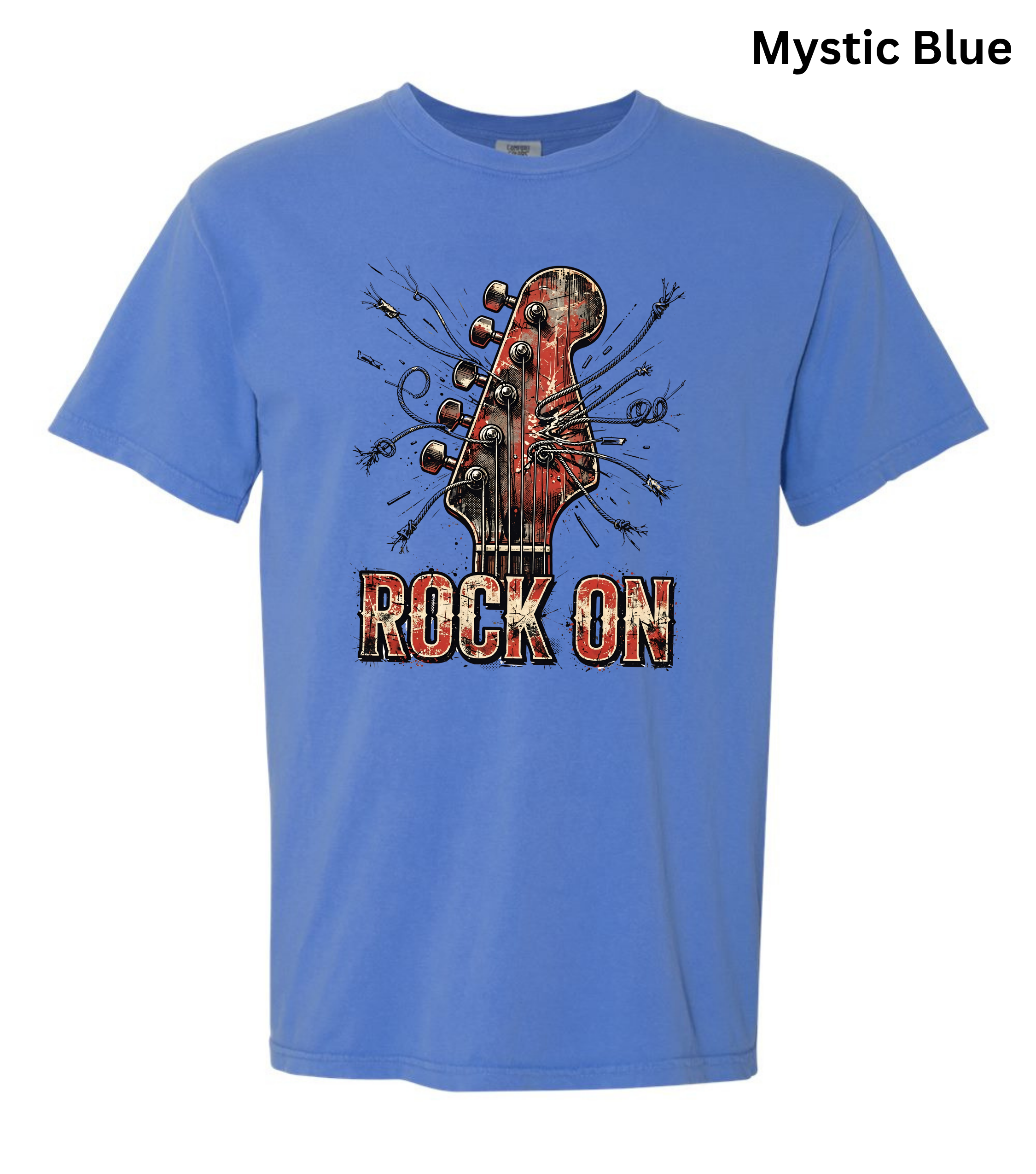 Rock On Guitar T-Shirt | Vintage Rock Music Tee | Guitar Player Shirt | Music Lover Graphic Tee | Rock Band Shirt | Musician Gift for Men & Women
