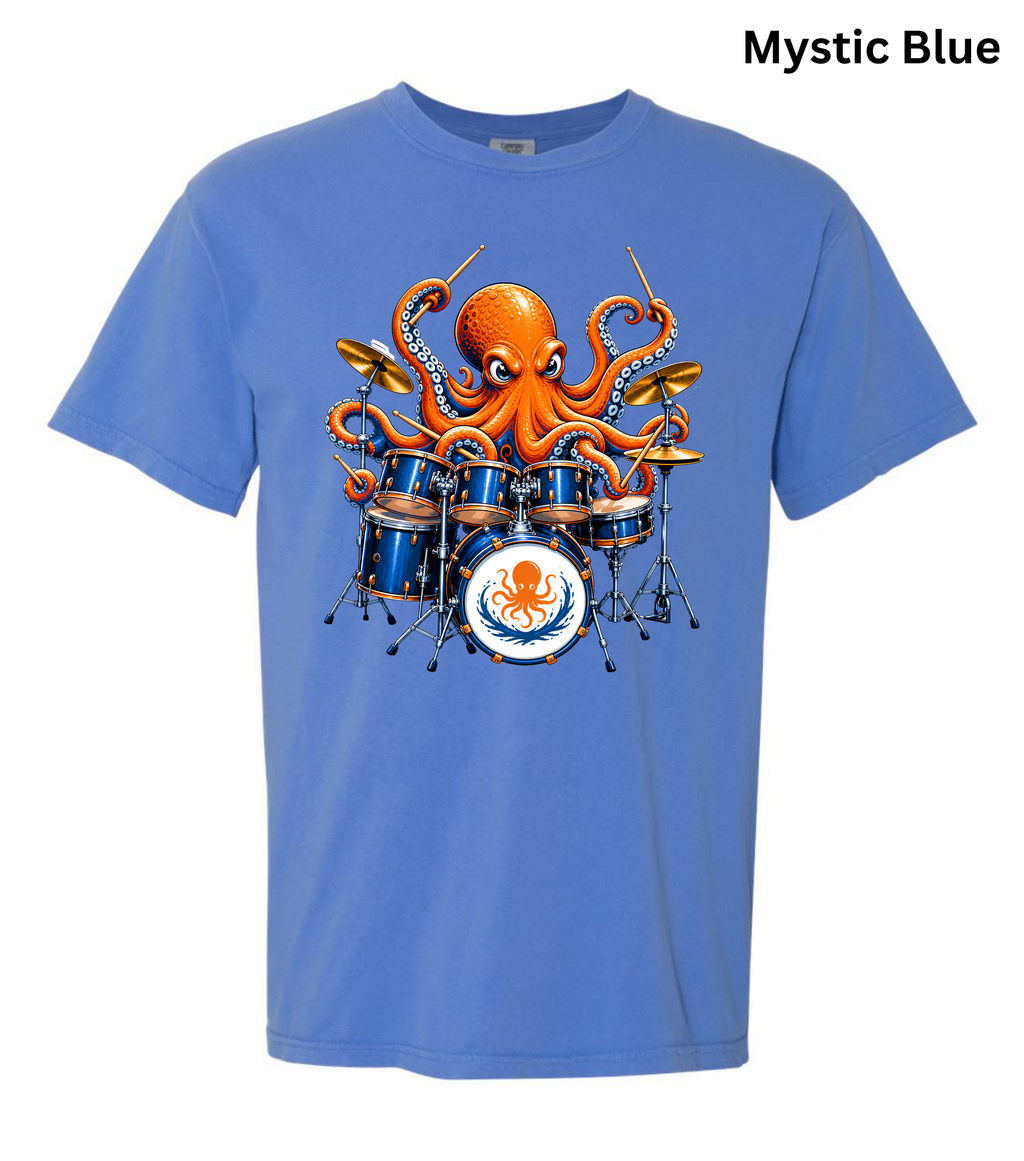Funny Octopus Drummer T-Shirt | Drumming Octopus Graphic Tee | Cute Drum Player Shirt | Music Lover Gift | Drummer Apparel | Marine Animal Shirt