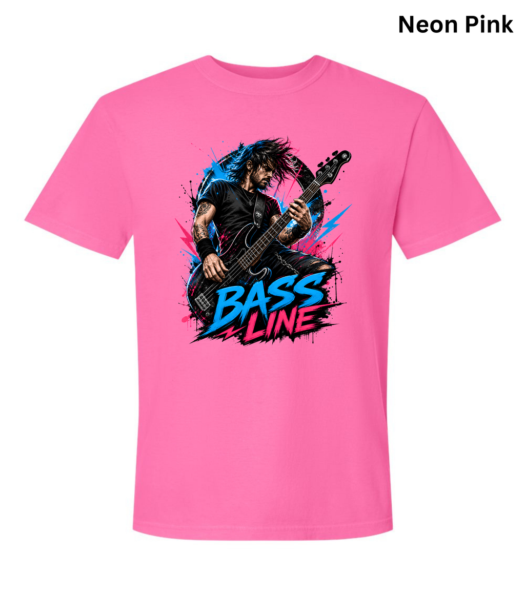 Bass Line T-Shirt | Bass Guitar Player Shirt | Funny Bassist Tee | Rock Musician Graphic T-Shirt | Bass Guitar Gift for Men & Women