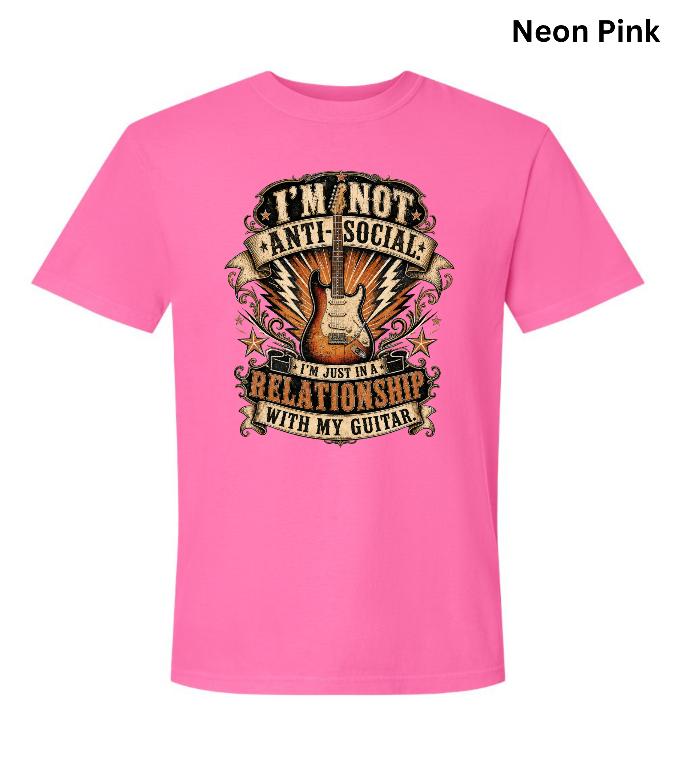 I'm Not Anti Social I'm Just in a Relationship with My Guitar Shirt | Funny Guitar Player T-Shirt | Vintage Musician Tee | Rock Guitar Gift