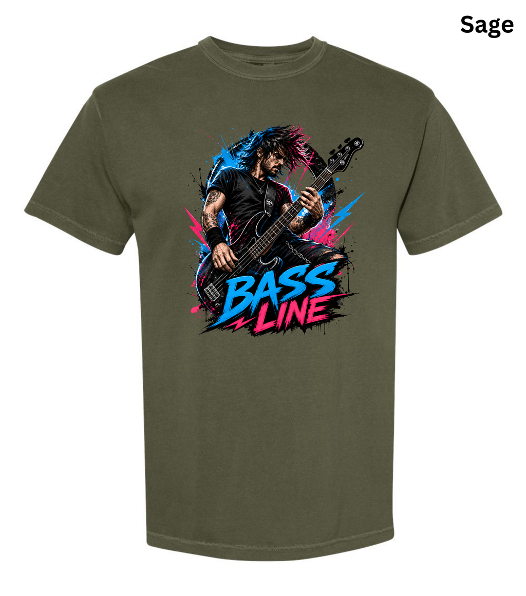 Bass Line T-Shirt | Bass Guitar Player Shirt | Funny Bassist Tee | Rock Musician Graphic T-Shirt | Bass Guitar Gift for Men & Women