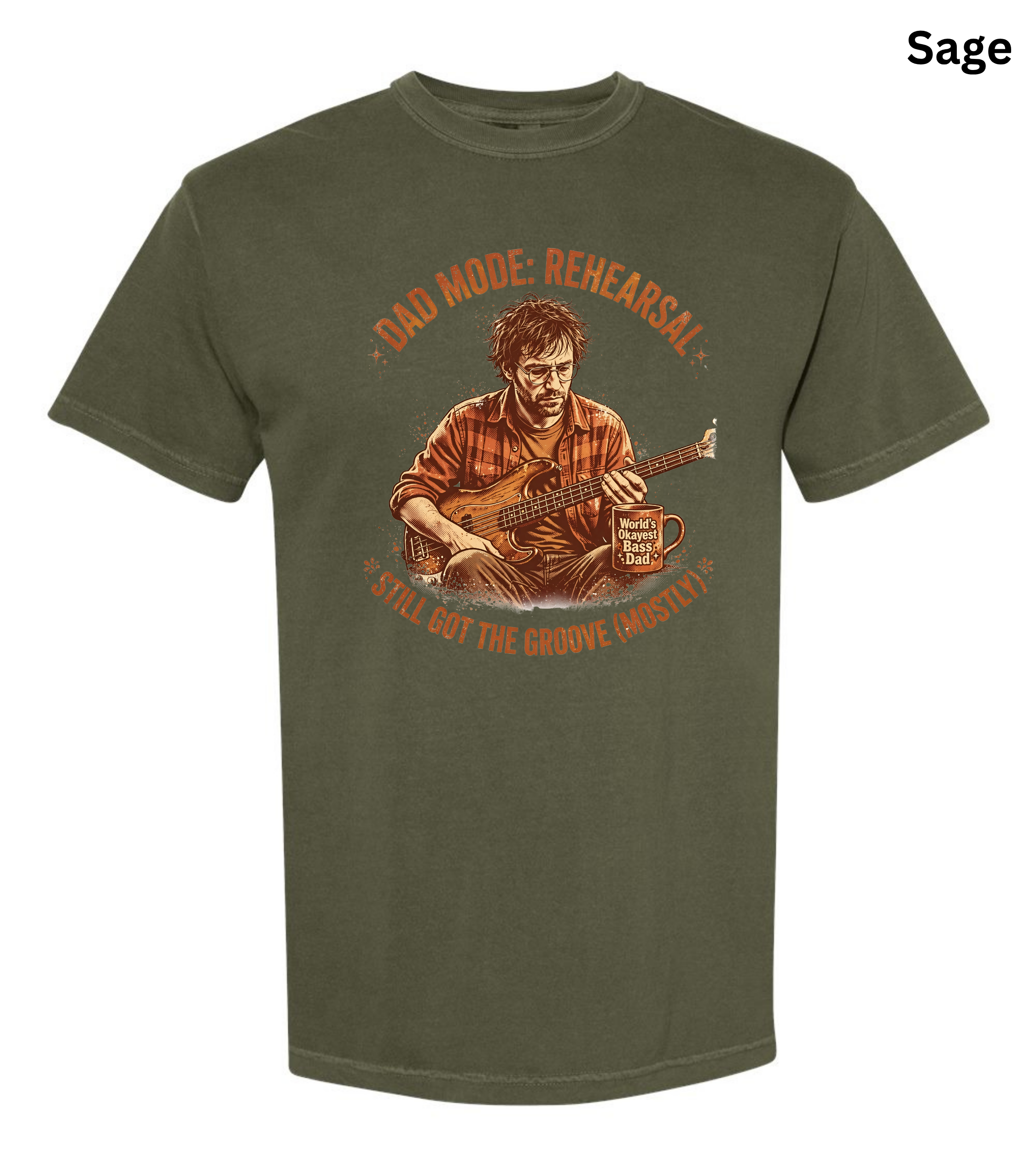 Dad Mode Rehearsal Bass Dad T-Shirt | Funny Bass Guitar Player Shirt | Musician Dad Gift | Father's Day Graphic Tee