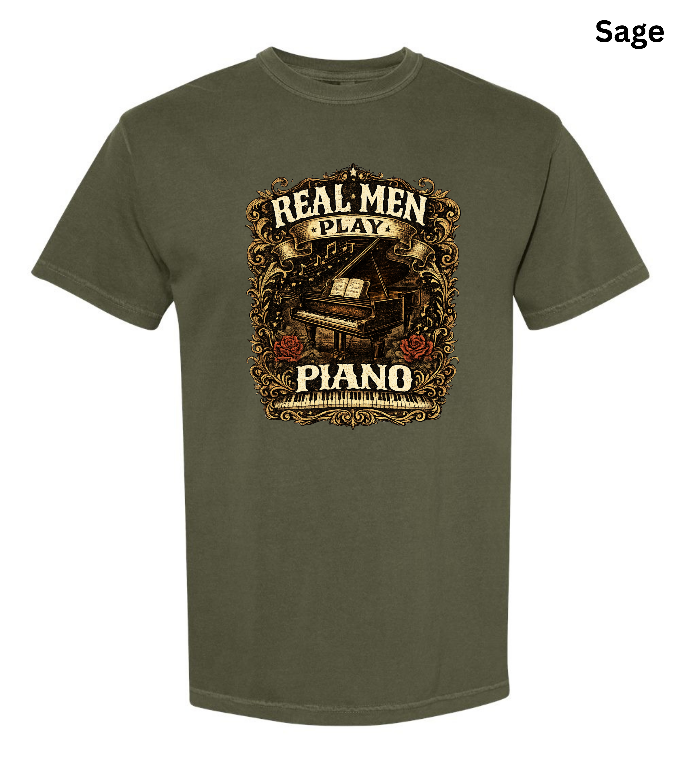 Real Men Play Piano T-Shirt | Funny Pianist Shirt | Vintage Piano Tee | Grand Piano Graphic Shirt | Classical Music Lover Gift | Musician Apparel