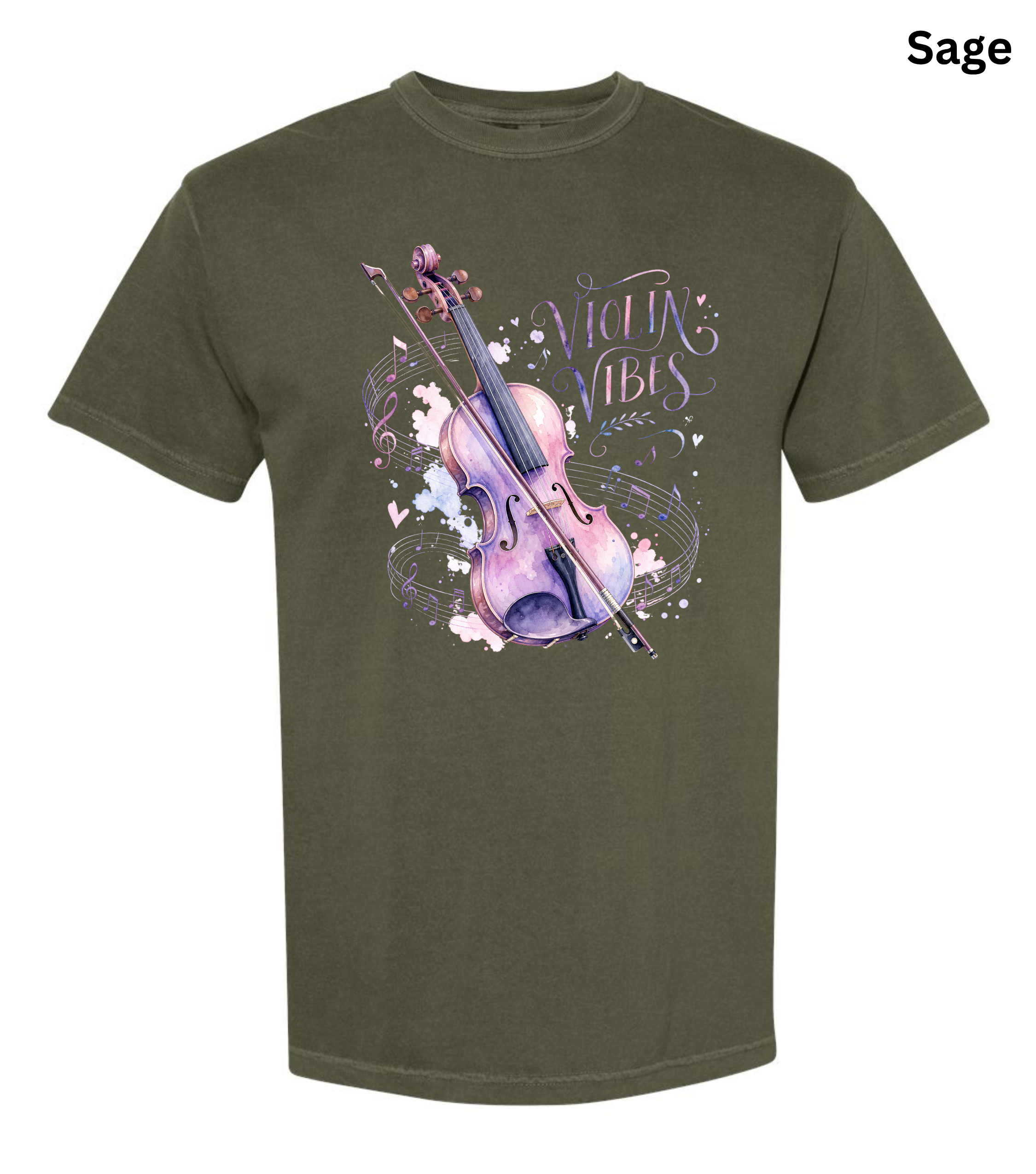 Violin Vibes T-Shirt | Watercolor Violin Graphic Tee for Violinists, Orchestra Musicians & Music Lovers