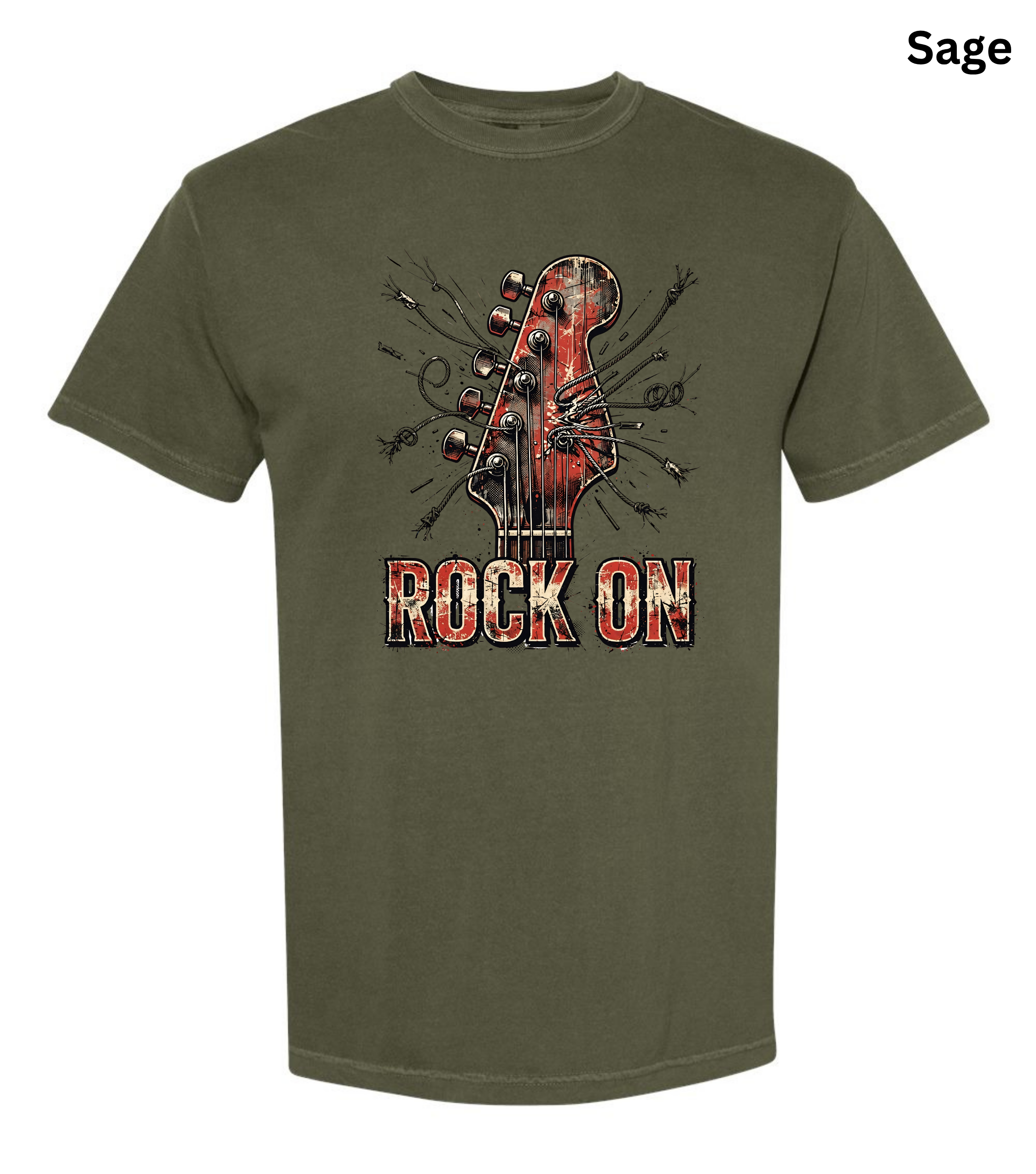 Rock On Guitar T-Shirt | Vintage Rock Music Tee | Guitar Player Shirt | Music Lover Graphic Tee | Rock Band Shirt | Musician Gift for Men & Women