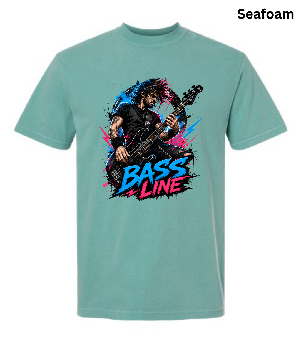 Bass Line T-Shirt | Bass Guitar Player Shirt | Funny Bassist Tee | Rock Musician Graphic T-Shirt | Bass Guitar Gift for Men & Women