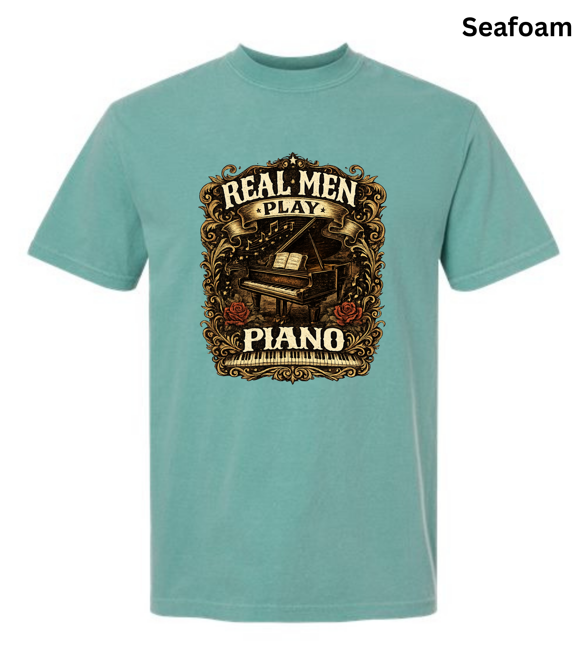 Real Men Play Piano T-Shirt | Funny Pianist Shirt | Vintage Piano Tee | Grand Piano Graphic Shirt | Classical Music Lover Gift | Musician Apparel
