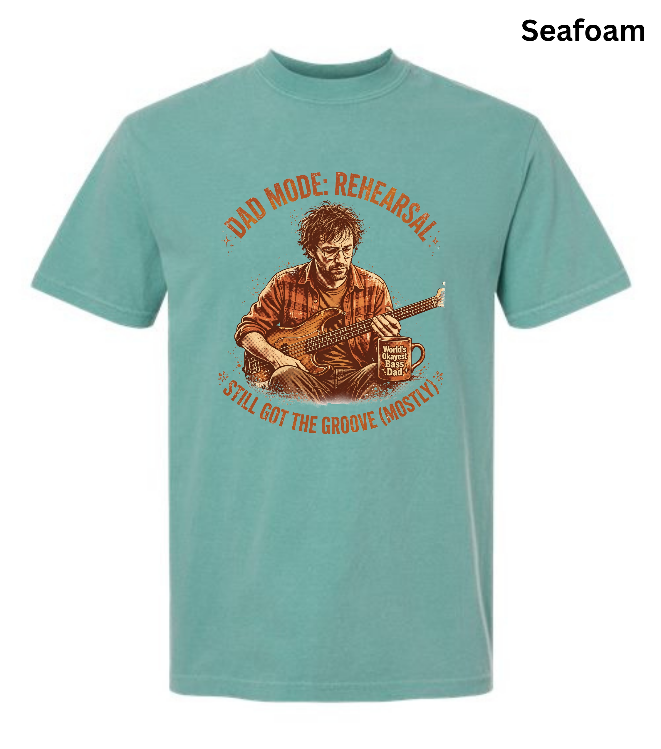 Dad Mode Rehearsal Bass Dad T-Shirt | Funny Bass Guitar Player Shirt | Musician Dad Gift | Father's Day Graphic Tee
