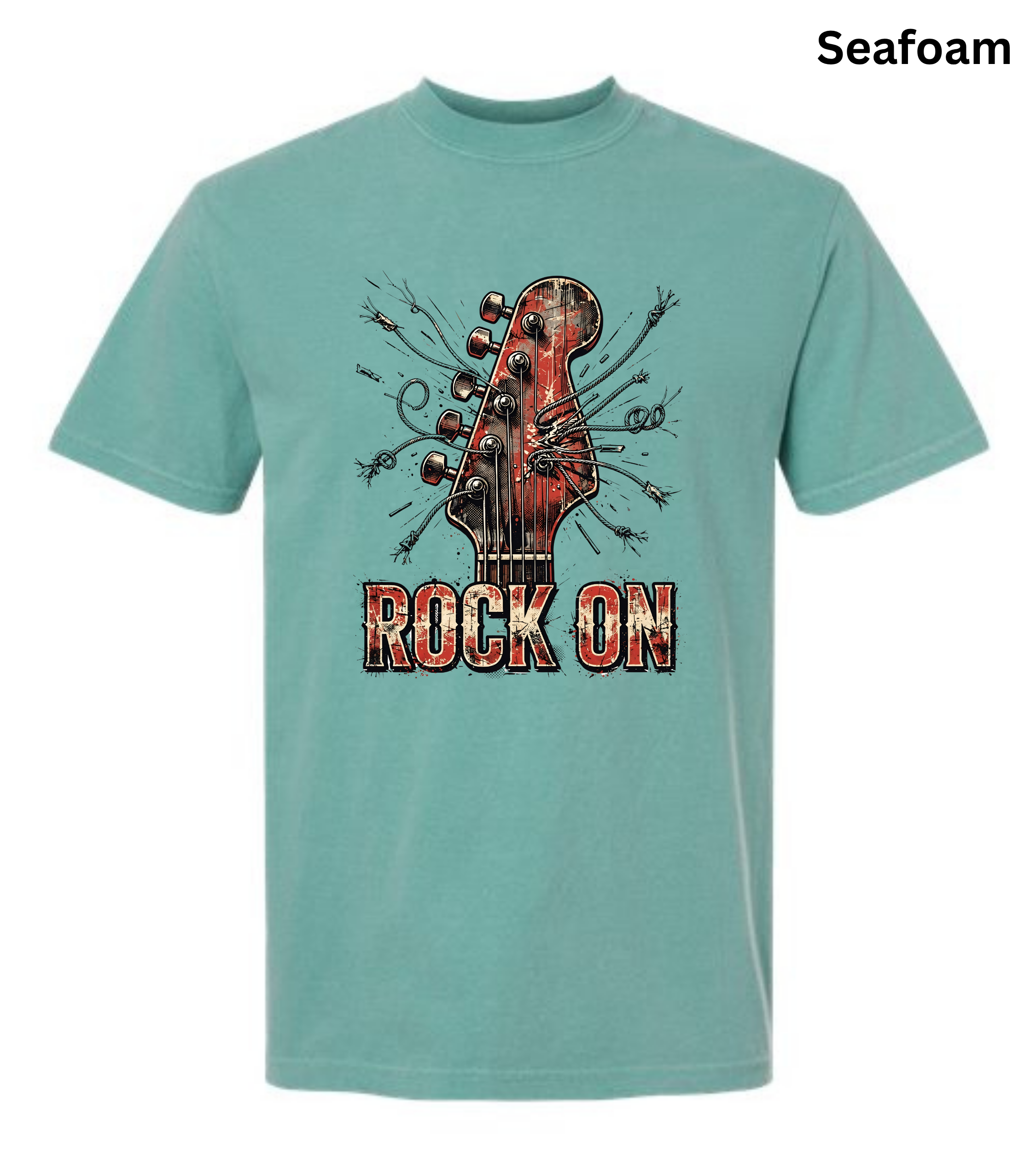 Rock On Guitar T-Shirt | Vintage Rock Music Tee | Guitar Player Shirt | Music Lover Graphic Tee | Rock Band Shirt | Musician Gift for Men & Women
