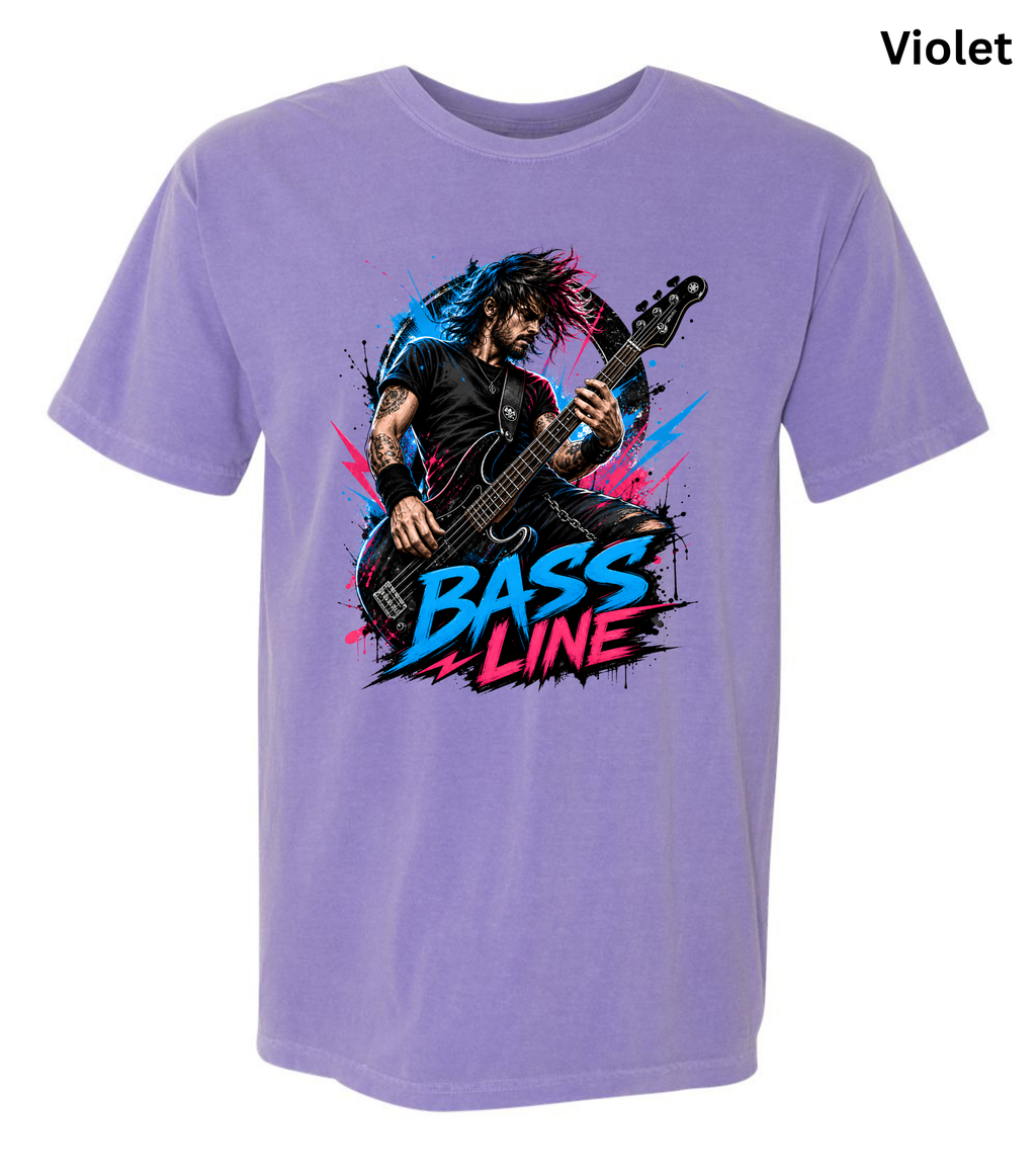 Bass Line T-Shirt | Bass Guitar Player Shirt | Funny Bassist Tee | Rock Musician Graphic T-Shirt | Bass Guitar Gift for Men & Women