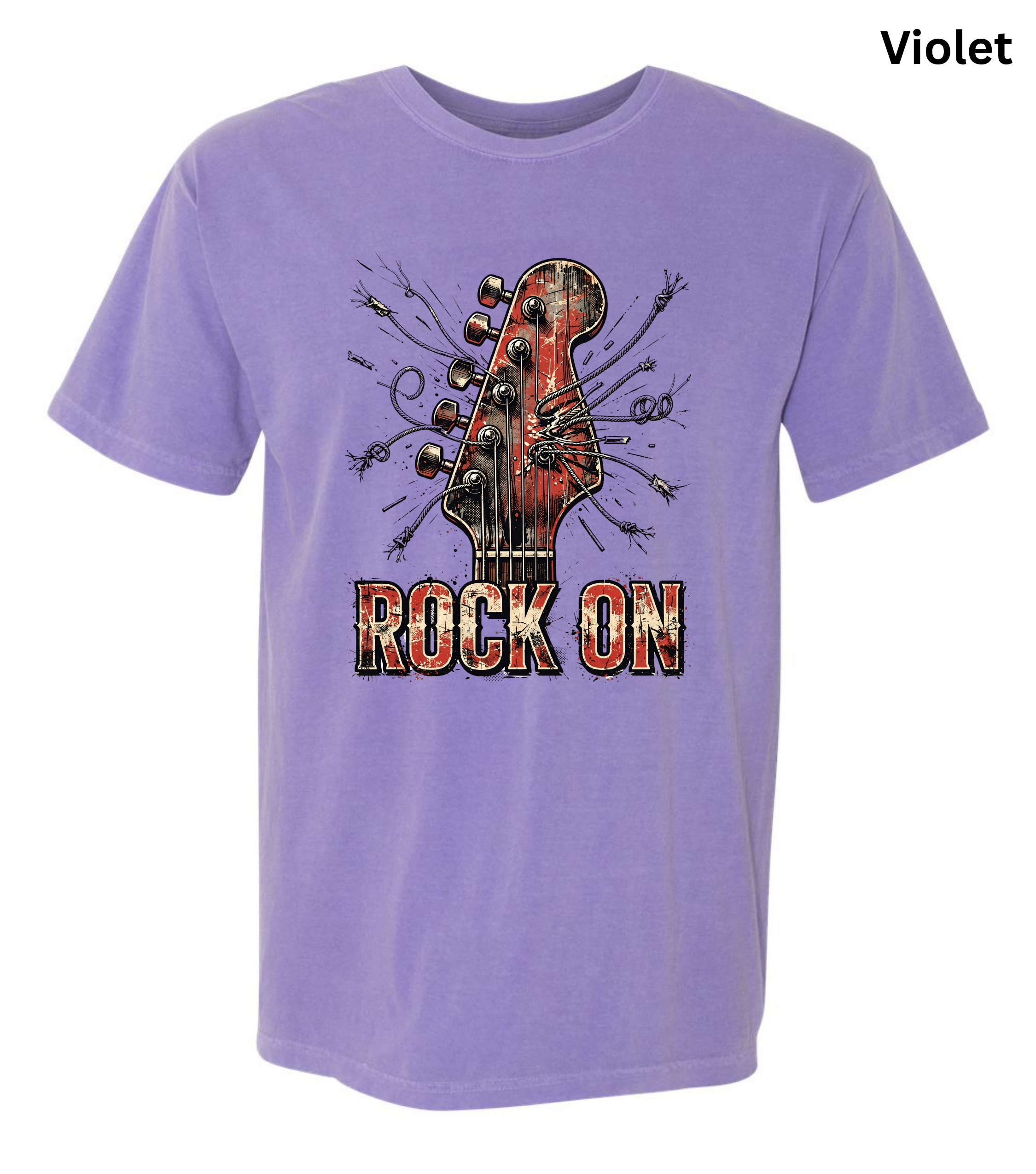 Rock On Guitar T-Shirt | Vintage Rock Music Tee | Guitar Player Shirt | Music Lover Graphic Tee | Rock Band Shirt | Musician Gift for Men & Women